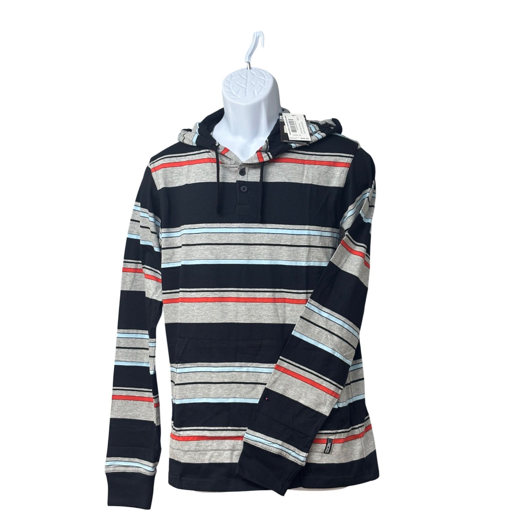 Other Micros Men’s Variagated Striped Long Sleeve Hooded Tee, Sz. Size US S / EU 44-46 / 1 - 2 Thumbnail