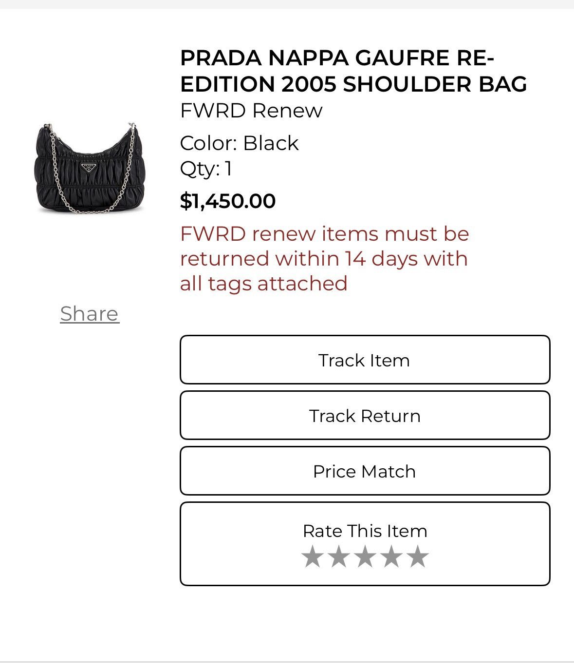 Prada PRADA NAPPA GAUFRE RE-EDITION 2005 SHOULDER BAG Size ONE SIZE - 5 Thumbnail