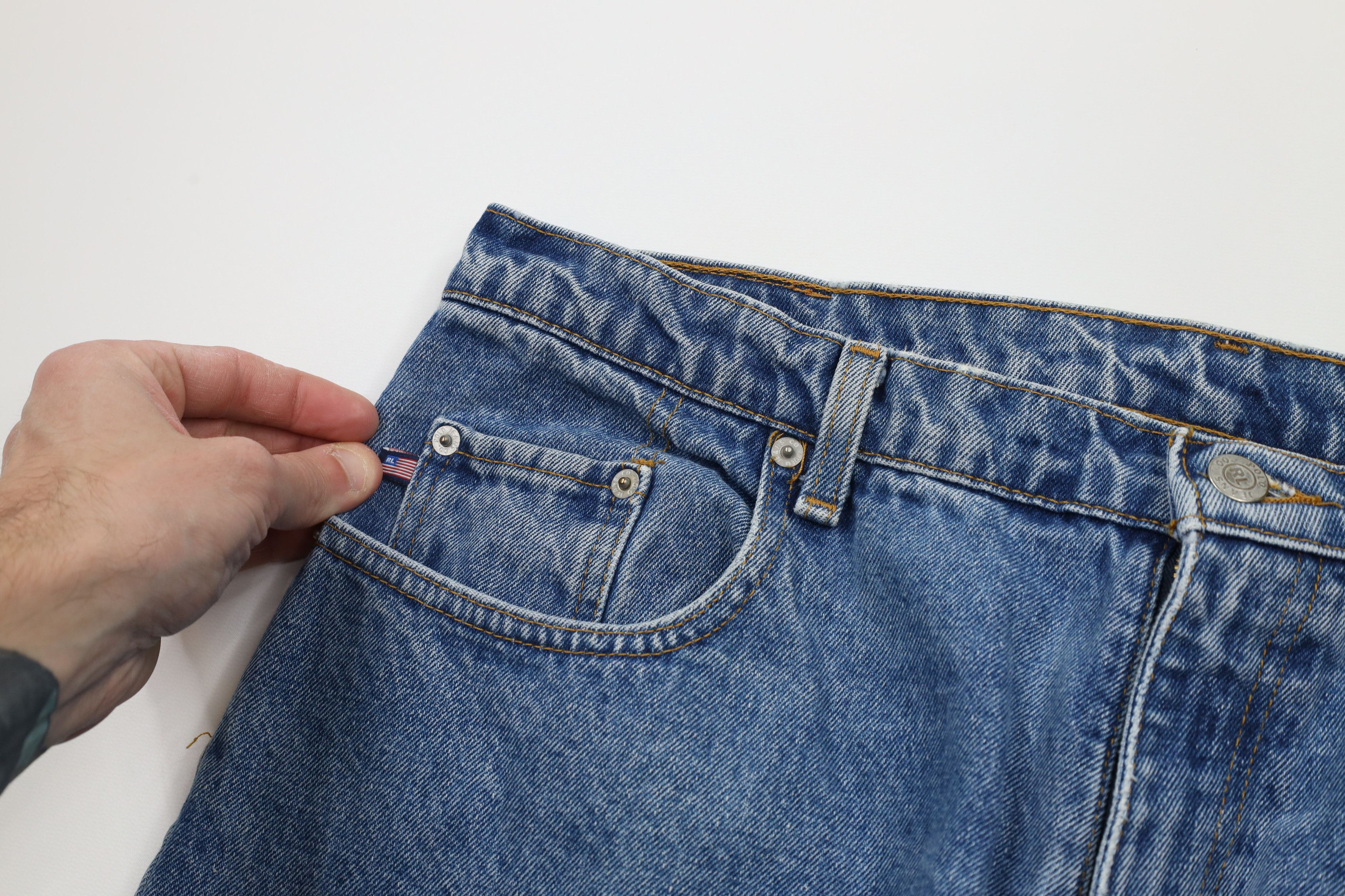 Ralph Lauren × Vintage Vintage 90s Ralph Lauren Out Relaxed Fit Denim Jeans Blue Size US 38 / EU 54 - 5 Thumbnail