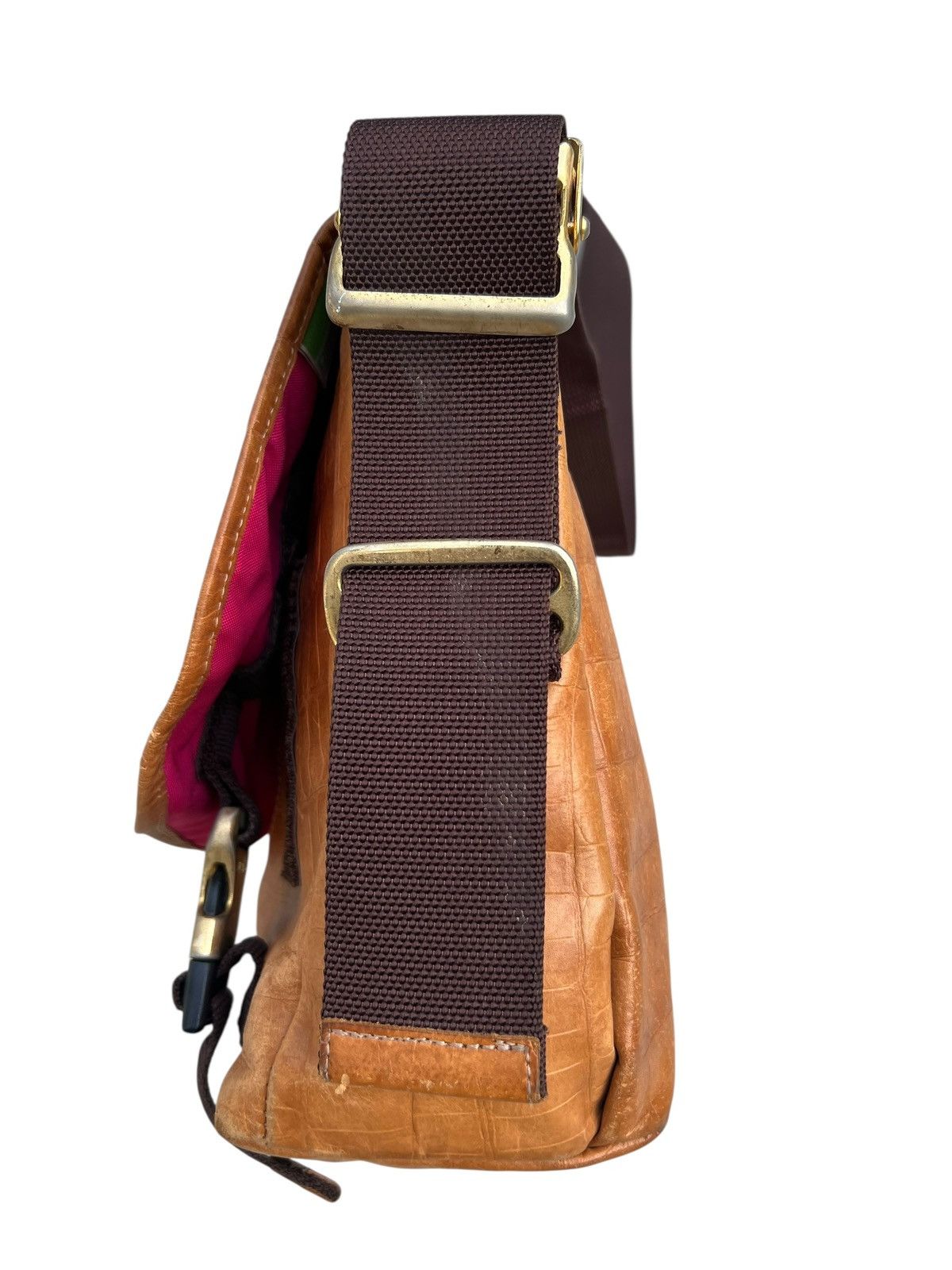 Leather Diral Japan Patina Crocodile Embossed Leather Messenger Bag Size ONE SIZE - 12 Thumbnail