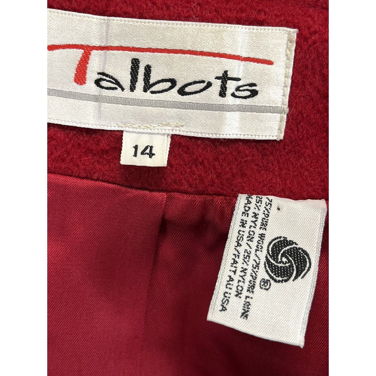 Talbots VINTAGE Talbots Wool Blend Coat Jacket Women 14 Red Oversized Pockets VGUC Mens/Womens Size XL / US 12-14 / IT 48-50 - 7 Thumbnail