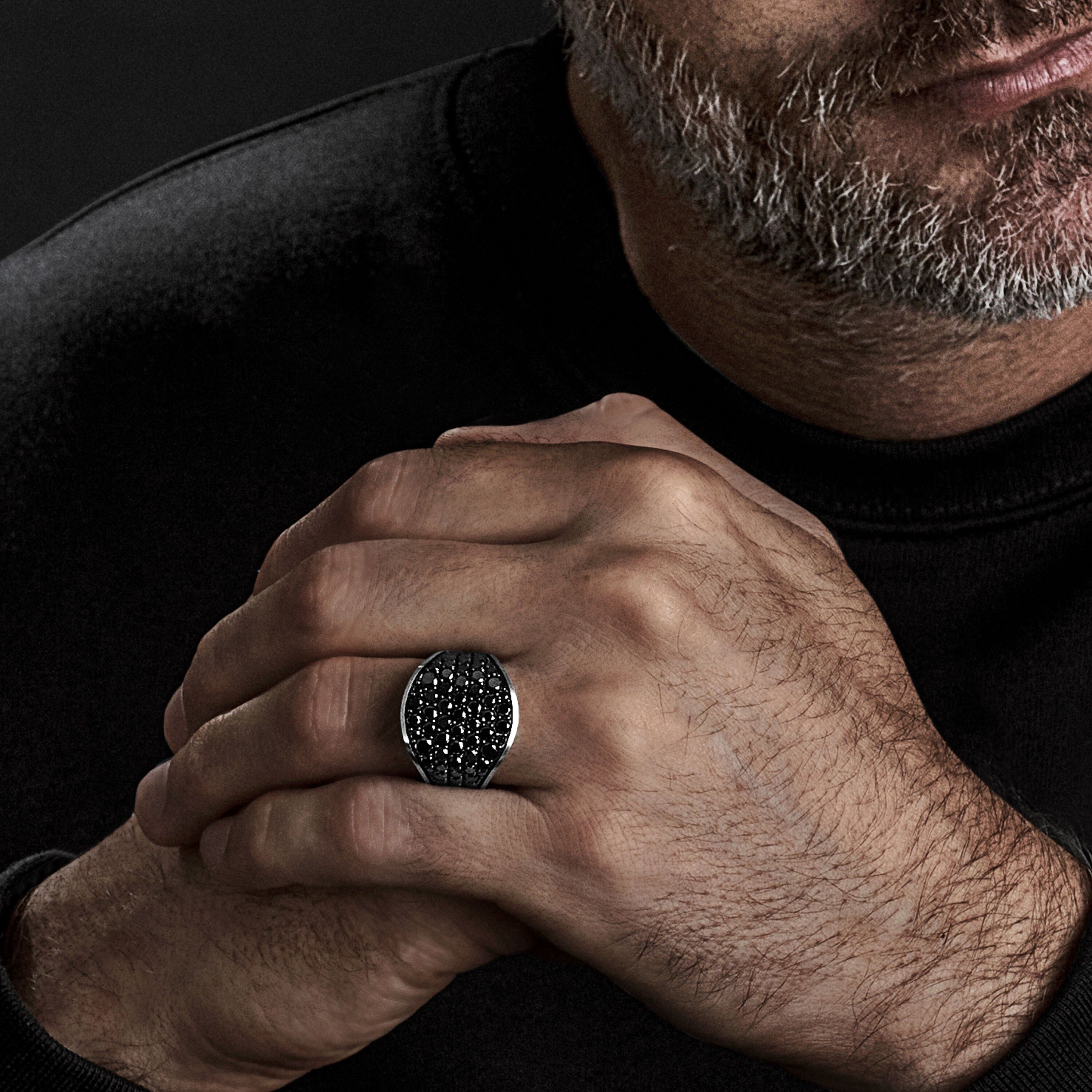 David Yurman o1w1db10325 Size:OS/ Streamline Signet Ring in Silver/Black Size ONE SIZE - 4 Thumbnail