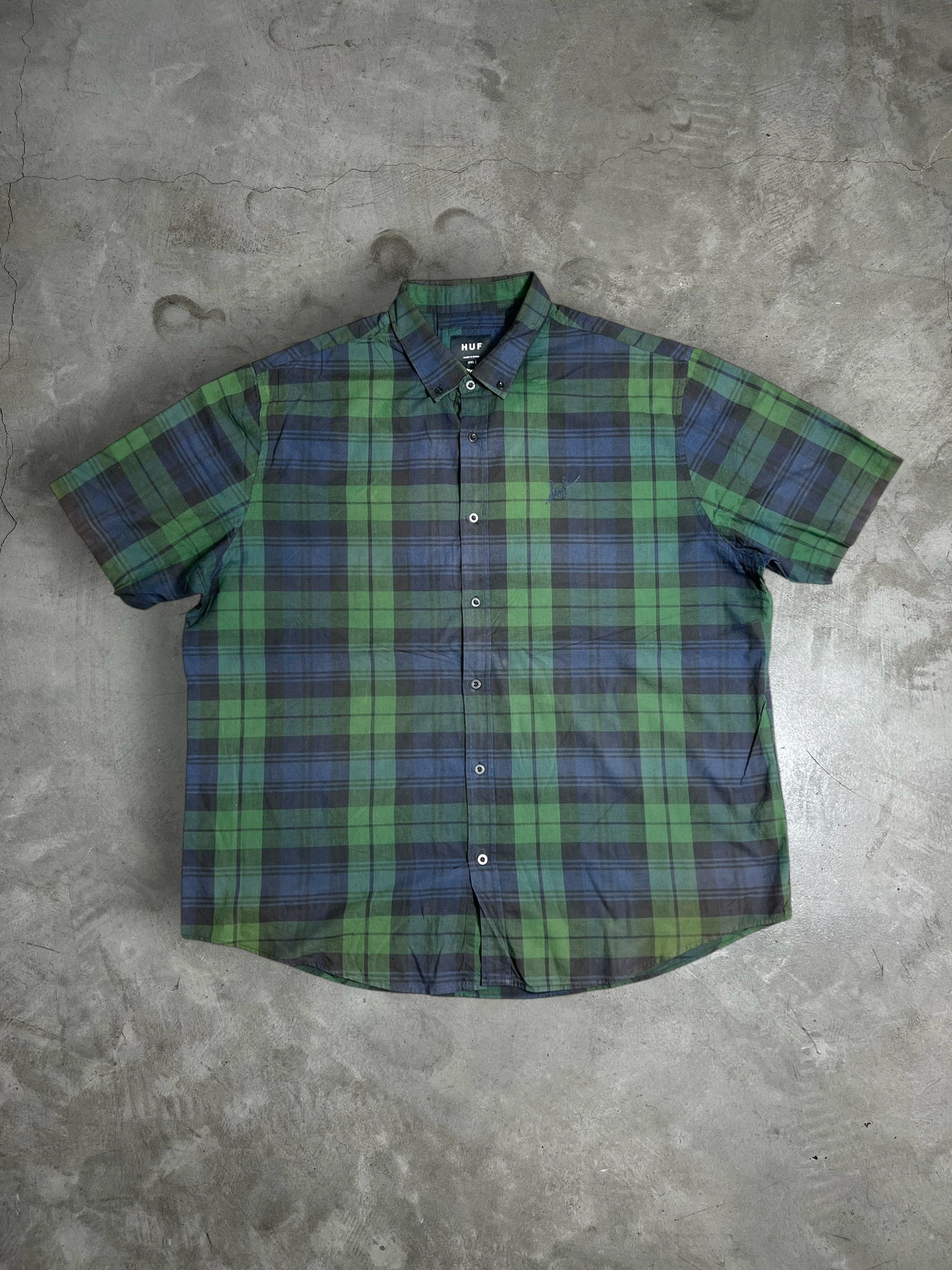 Huf HUF Tartan Plaid Embroidery Button Up Shirt (XXL) JKA129 Size US XXL / EU 58 / 5 - 1 Thumbnail
