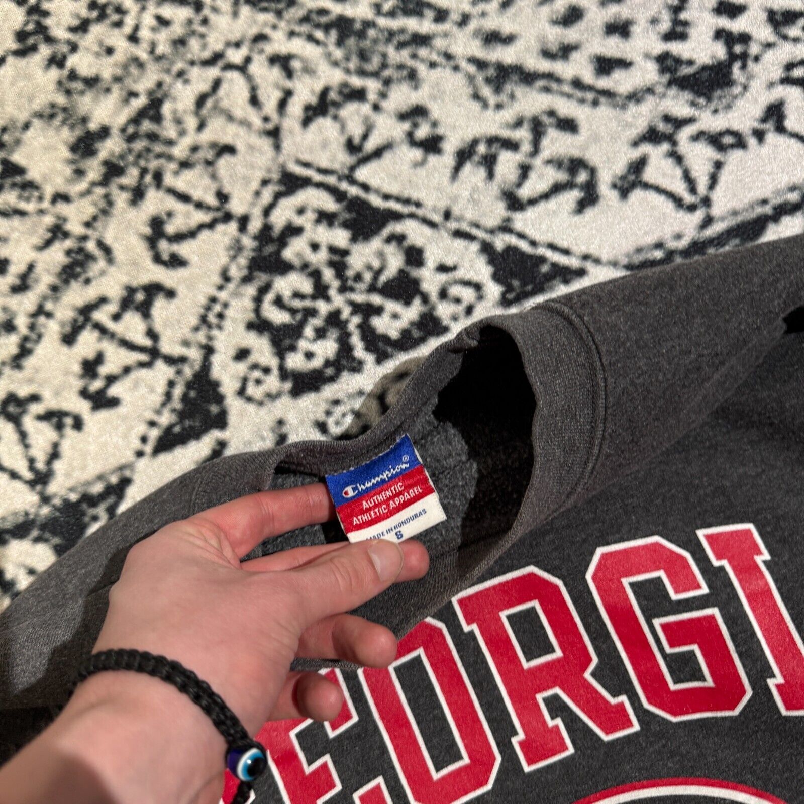 Champion × Vintage Champion Unisex Grey Cotton Sweatshirt Size S Regular Fit Size US S / EU 44-46 / 1 - 5 Thumbnail