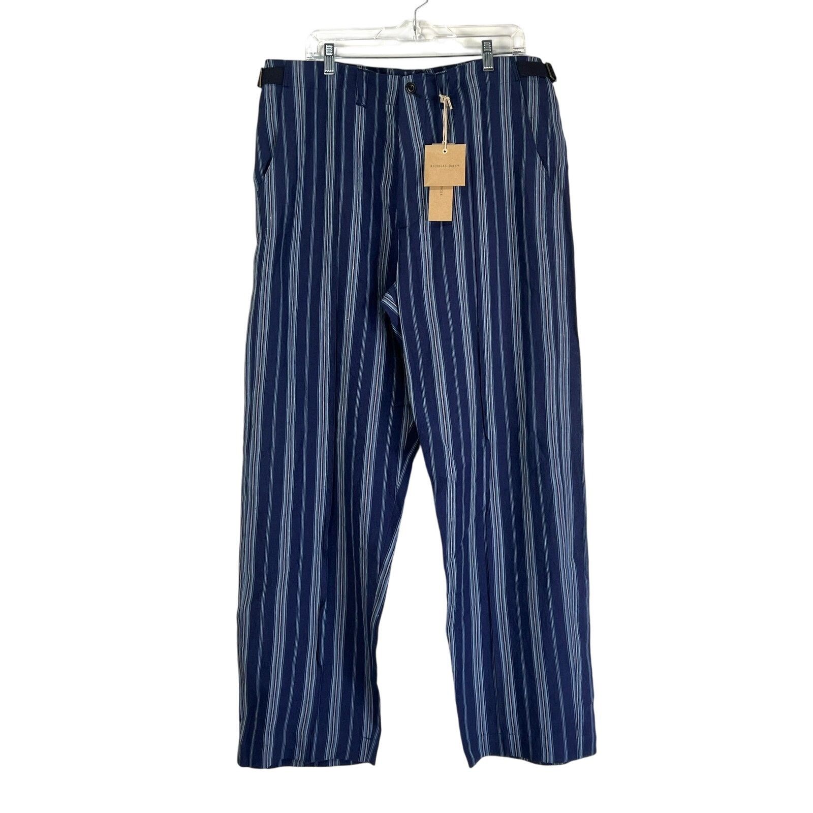 Nicholas Daley Nicholas Daley 70s Stripe Trouser Irish Linen Waxed Cotton Size US 32 / EU 48 - 2 Thumbnail
