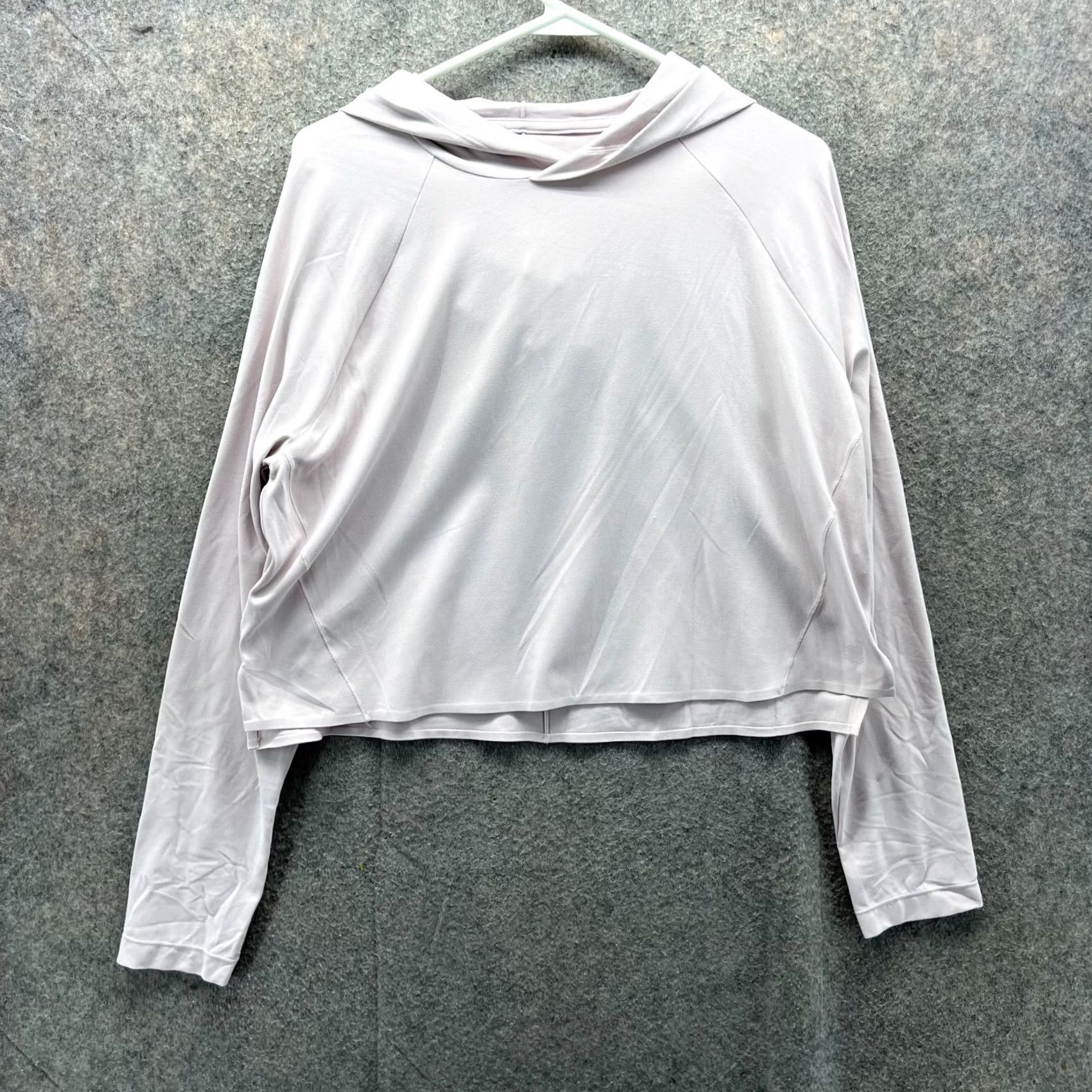 Vintage FLX Hoodie Womens Medium Pastel Pink Cropped Active Nylon Lightweight Pullover Sweatshirt Size M / US 6-8 / IT 42-44 - 2 Thumbnail