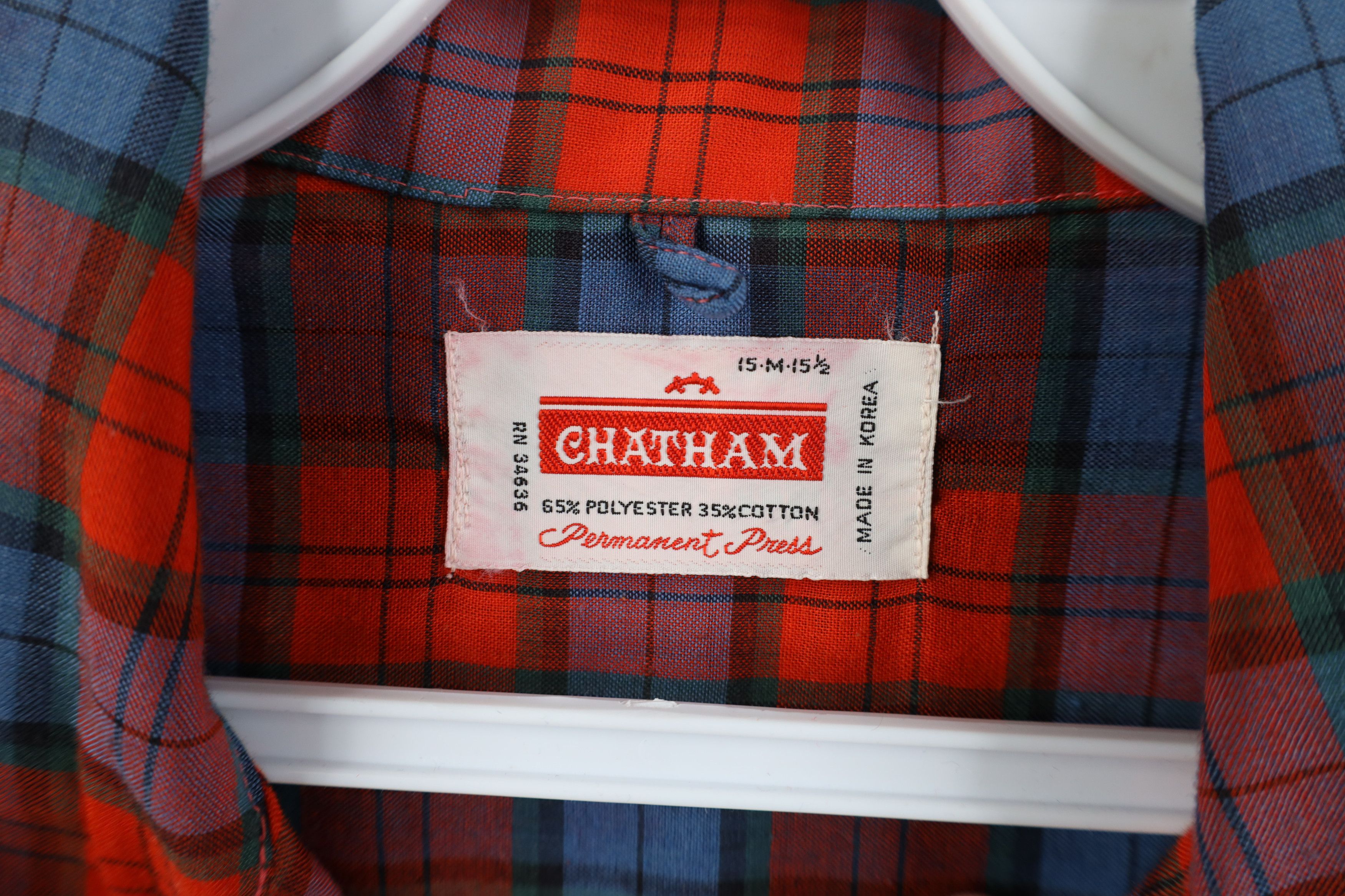 Vintage Vintage 60s Streetwear Collared Button Shirt Red Plaid Size US M / EU 48-50 / 2 - 4 Thumbnail