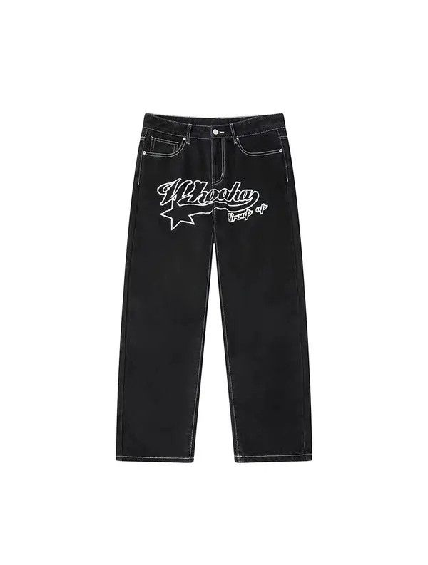 VIBE Black star towel embroidered jeans Size US 34 / EU 50 - 4 Thumbnail
