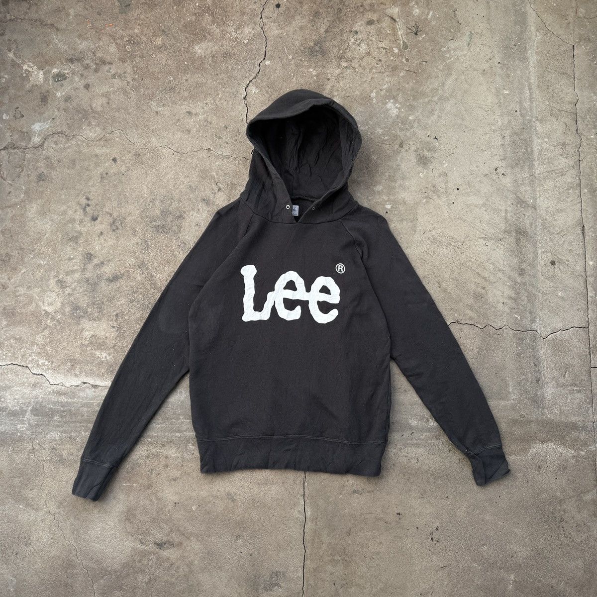 Japanese Brand × Lee Vintage 90’s Lee Sanforized Shrunk Big Logo Hoodie Size M / US 6-8 / IT 42-44 - 1 Thumbnail