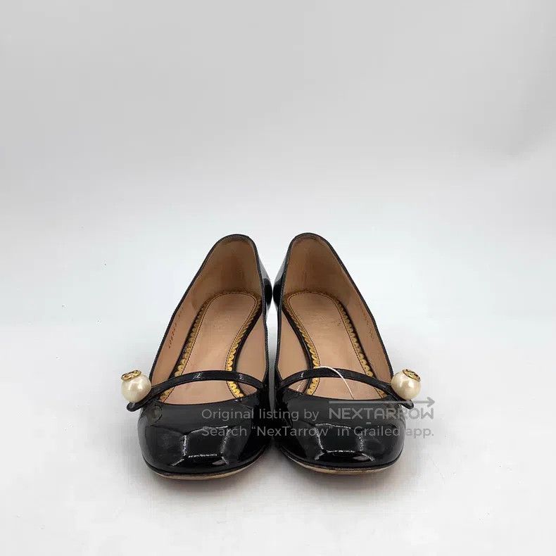 Gucci Gucci Black pearl thick heels Mary Jane high heels Size US 5 / IT 35 - 3 Thumbnail
