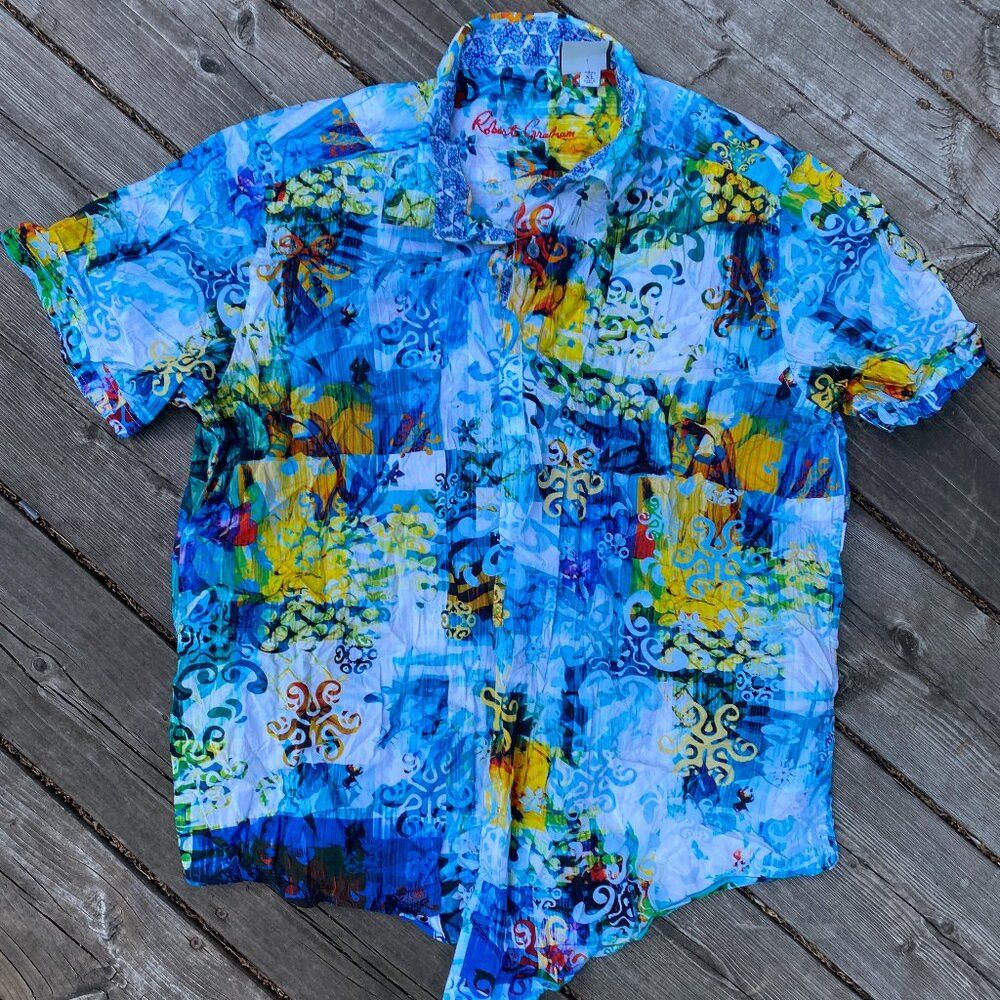 Robert Graham RARE Robert Graham Tropical Storm Floral Button Up Shirt Ca Size US XL / EU 56 / 4 - 1 Thumbnail