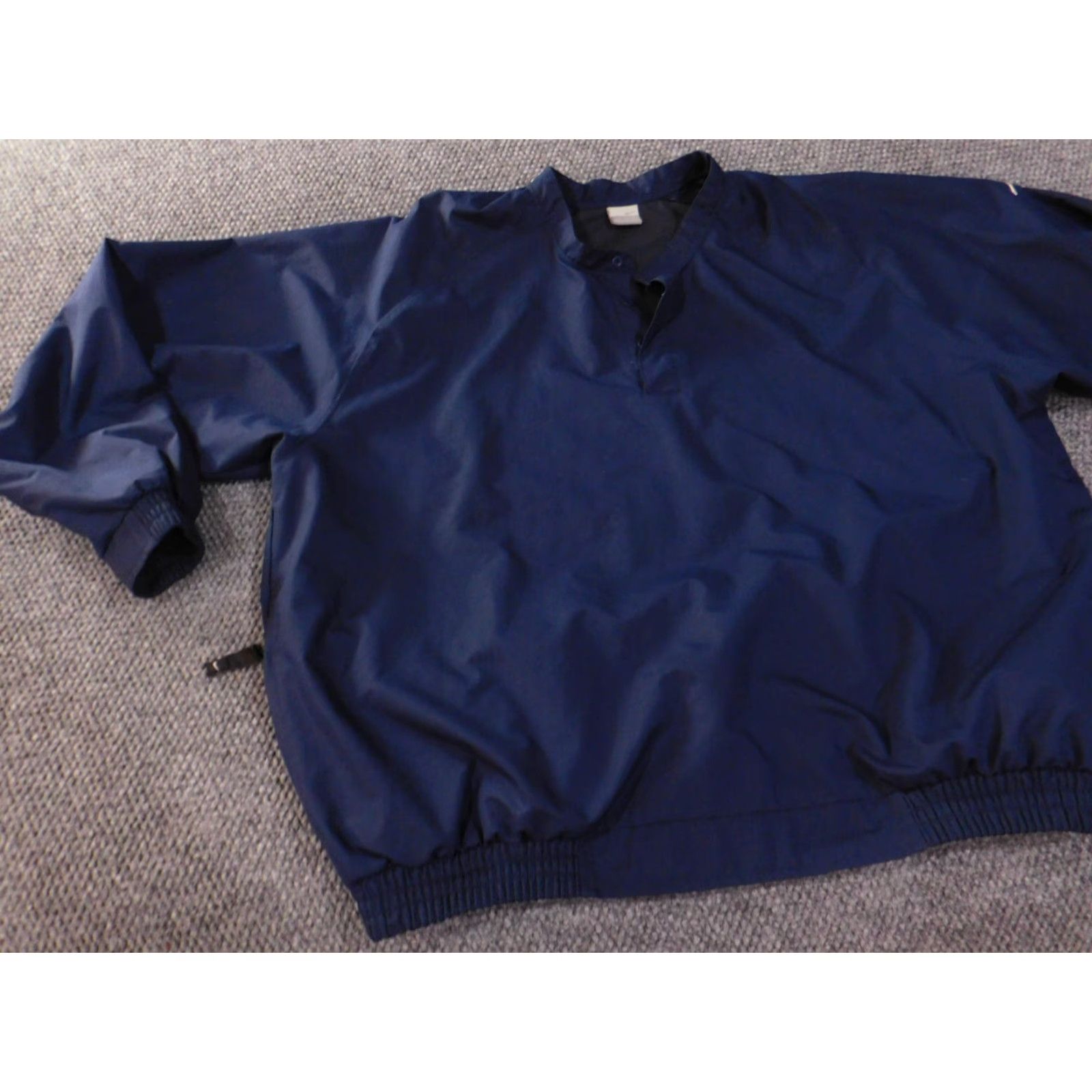 Nike VINTAGE Nike Sweatshirt Mens 2XL Blue Pullover Windbreaker Snap Logo Long Sleeve Mock Neck Knit Polyester Sweatshirt Size US XXL / EU 58 / 5 - 3 Thumbnail