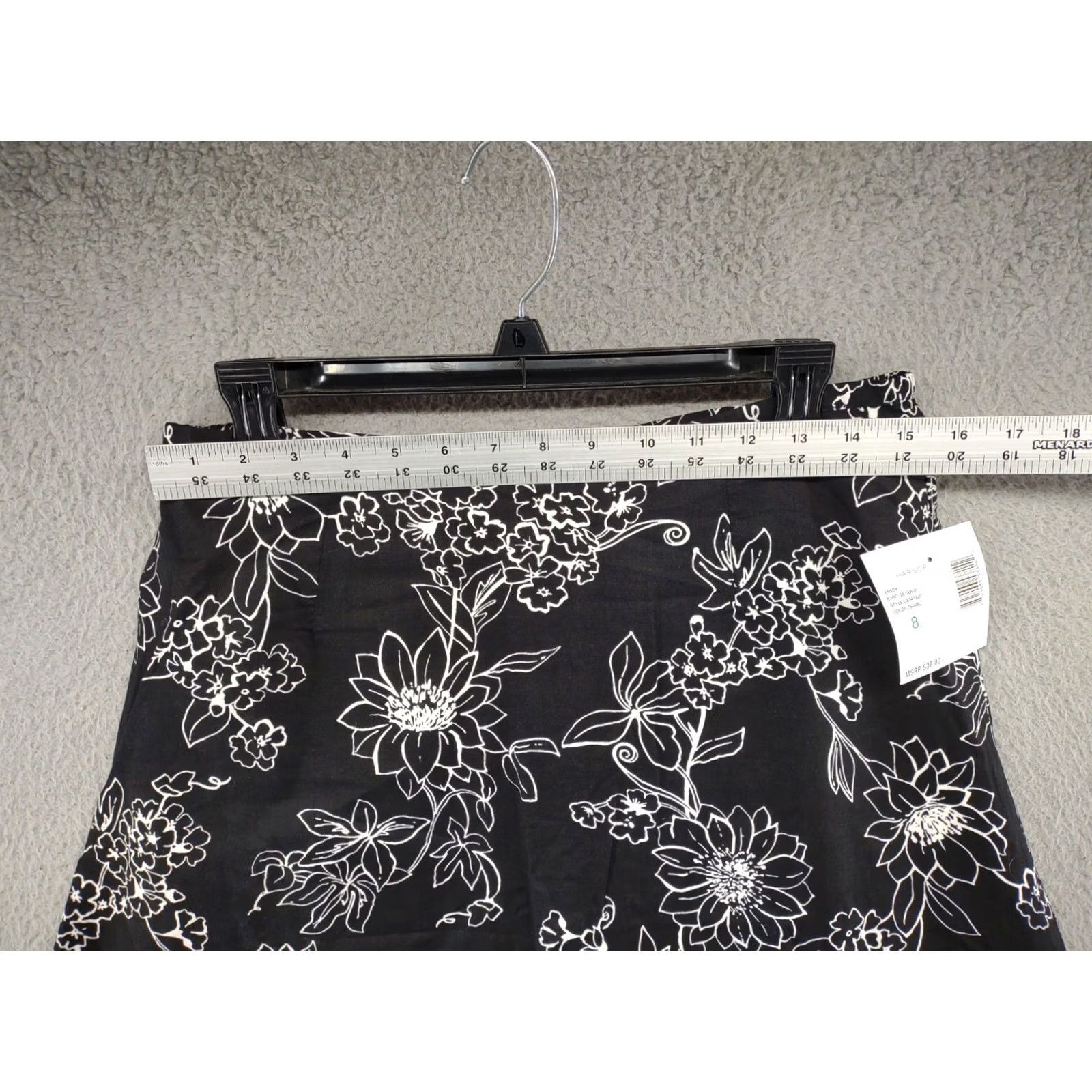 Vintage VINTAGE Sag Harbor Maxi Skirt Women's 8 Floral Black Long Bohemian 90s Ladies Mens? Size 30" / US 8 / IT 44 - 6 Thumbnail