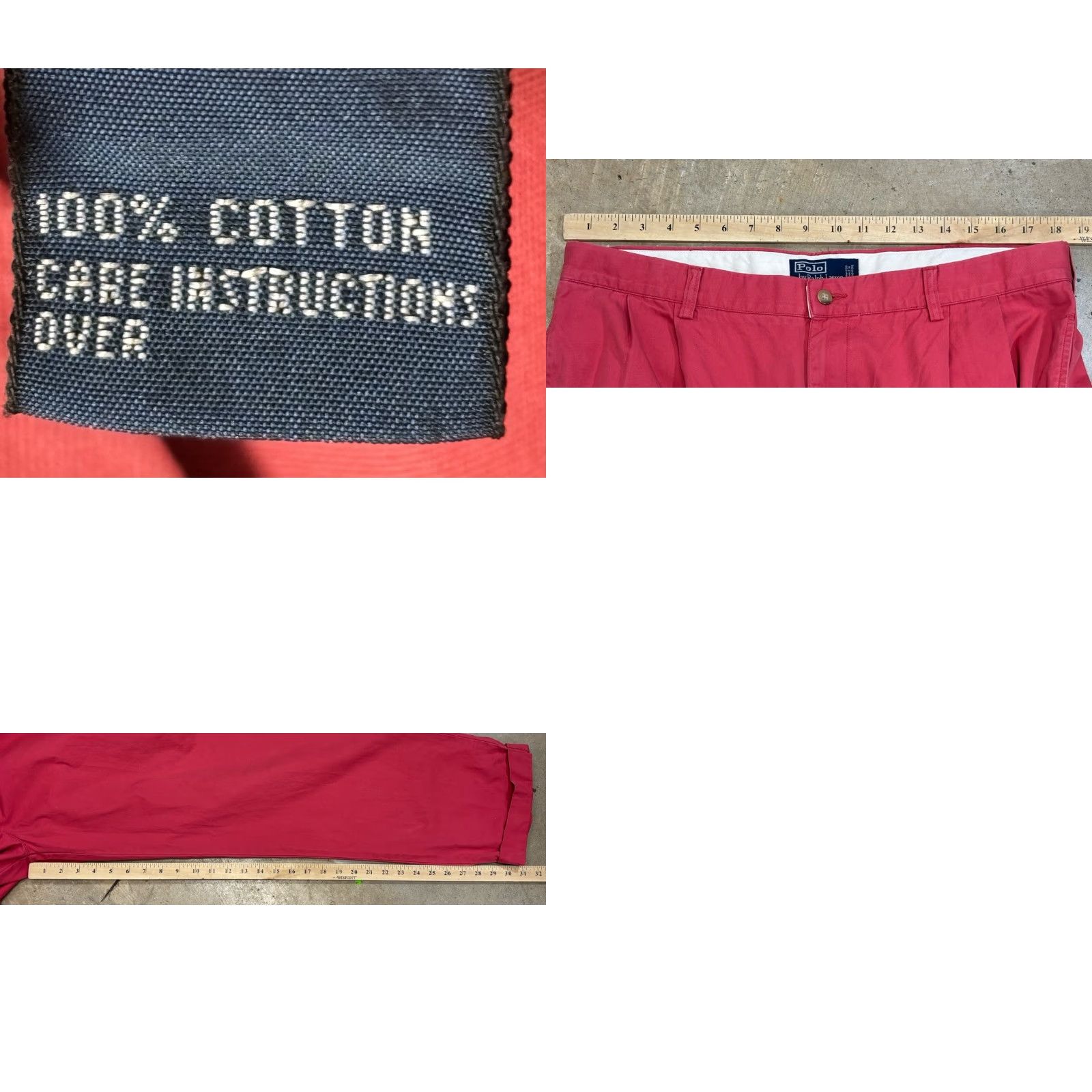Polo Ralph Lauren VINTAGE Polo Ralph Lauren Chino Pants Men’s 38x32 Pink Pleated Cuffed Preppy Resort Mens Size US M / EU 48-50 / 2 - 8 Thumbnail