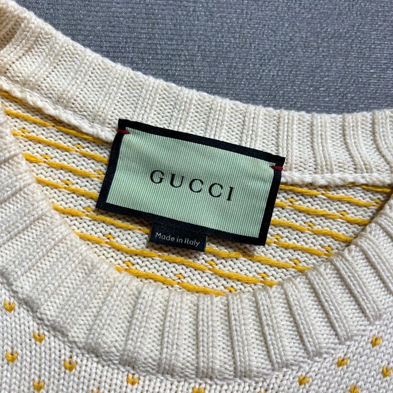 Gucci Gucci Beige apple love logo knit sweater 2502-Nextarrow Size US XL / EU 56 / 4 - 5 Thumbnail