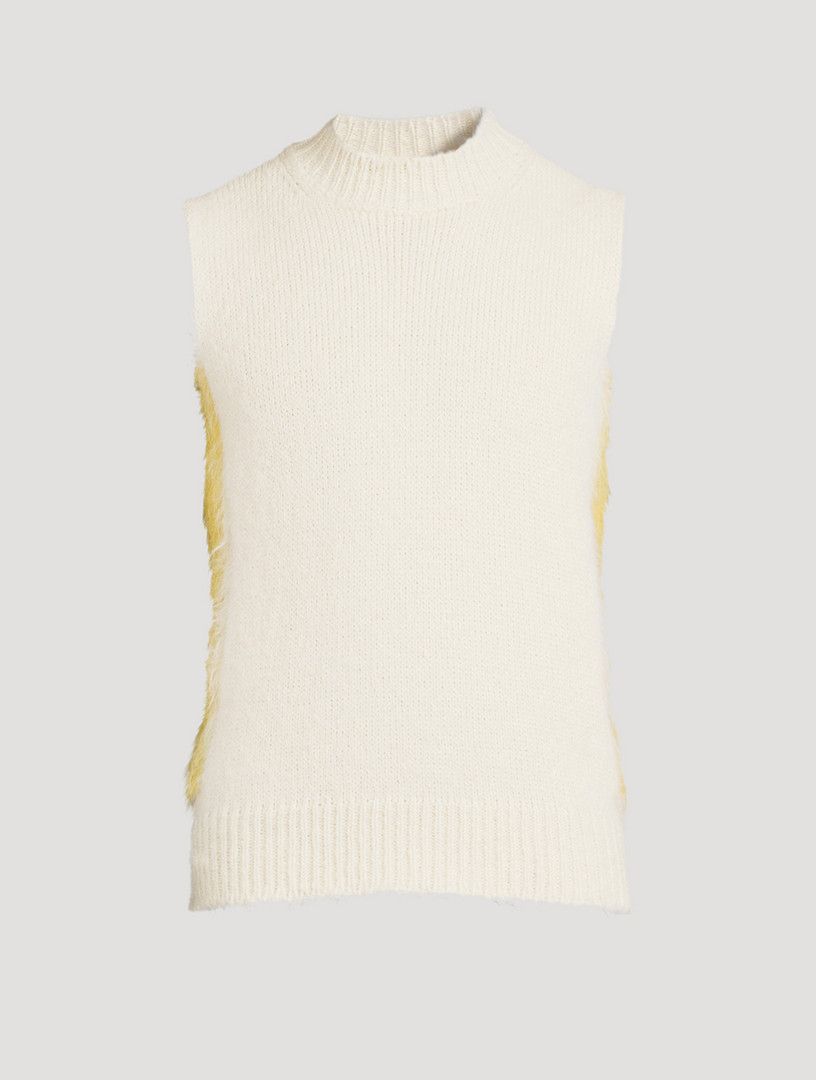 Jil Sander o1y1124 Sleeveless Wool Sweater in White Size US M / EU 48-50 / 2 - 1 Thumbnail