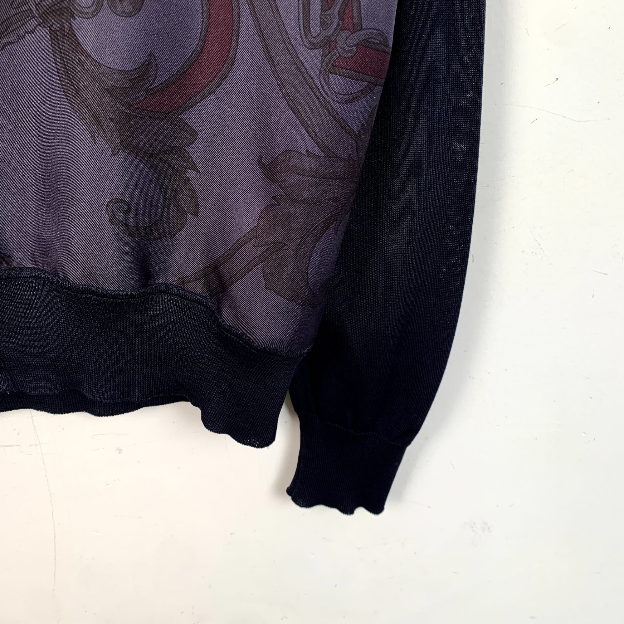 Hermes Hermès Purple Pattern Silk & Wool V-Neck Single-Breasted Car Size US M / EU 48-50 / 2 - 6 Thumbnail