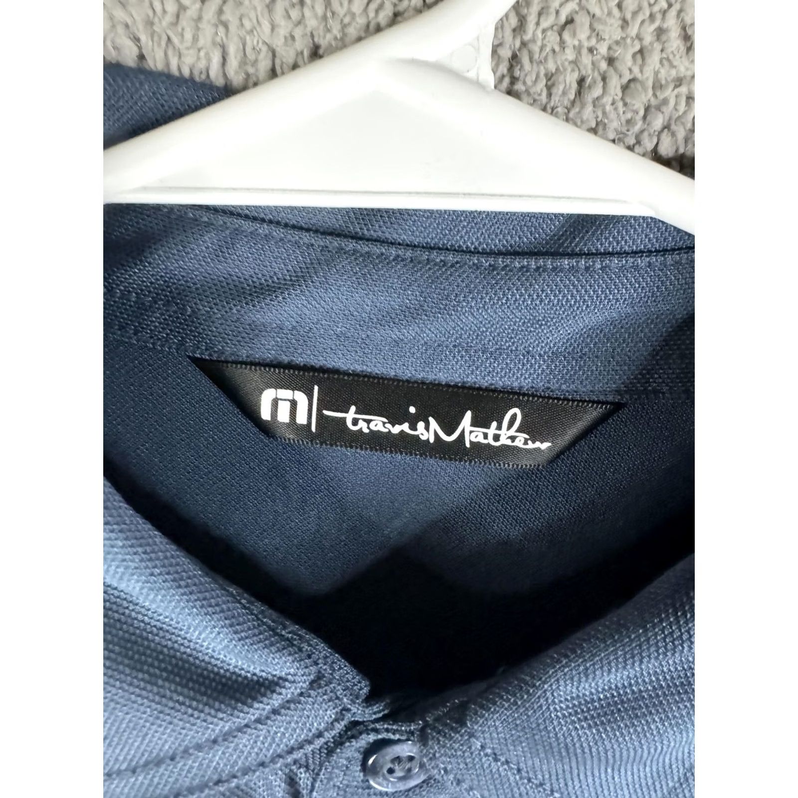TravisMathew TravisMathew Polo Shirt Mens Small Navy Stripe Logo Performance Golf Shirt Size US S / EU 44-46 / 1 - 7 Thumbnail