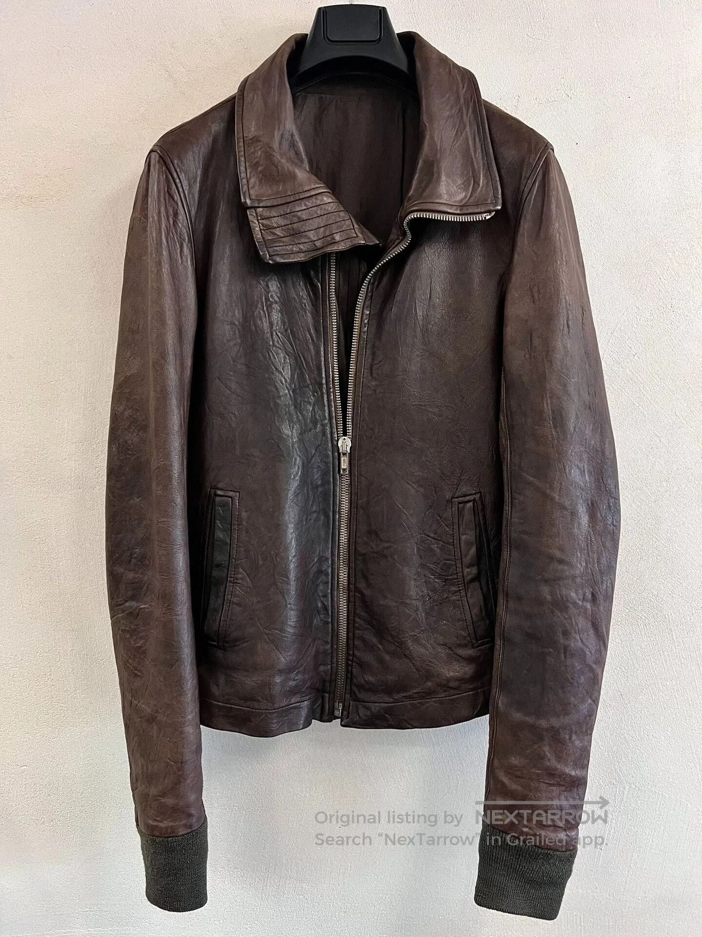 Rick Owens Rick Owens High Neck Leather Jacket. Size US S / EU 44-46 / 1 - 3 Thumbnail