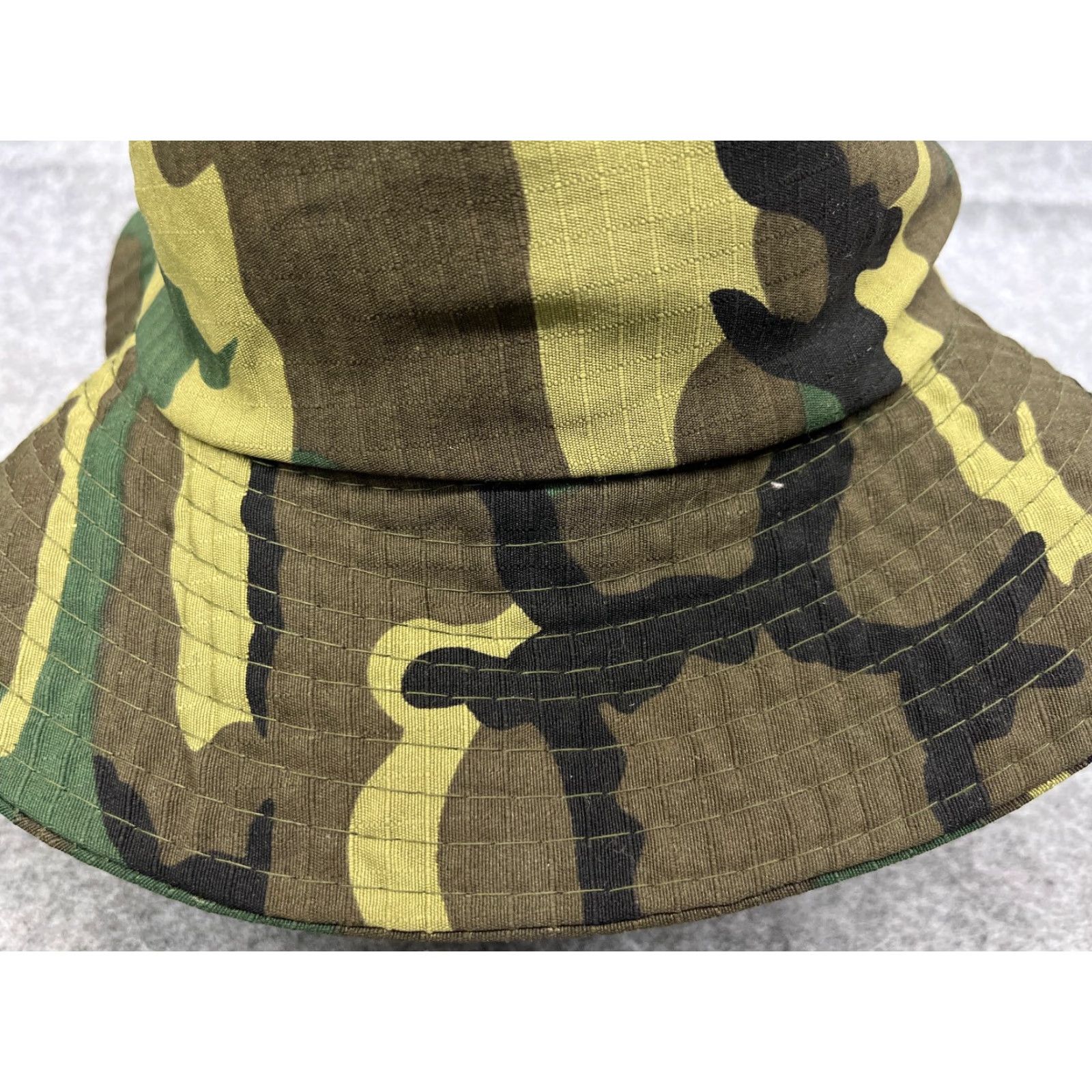 Vintage Camouflage Bucket Hat Adult One Size Green 100% Polyester Camp Fish Outdoors Size ONE SIZE - 3 Thumbnail