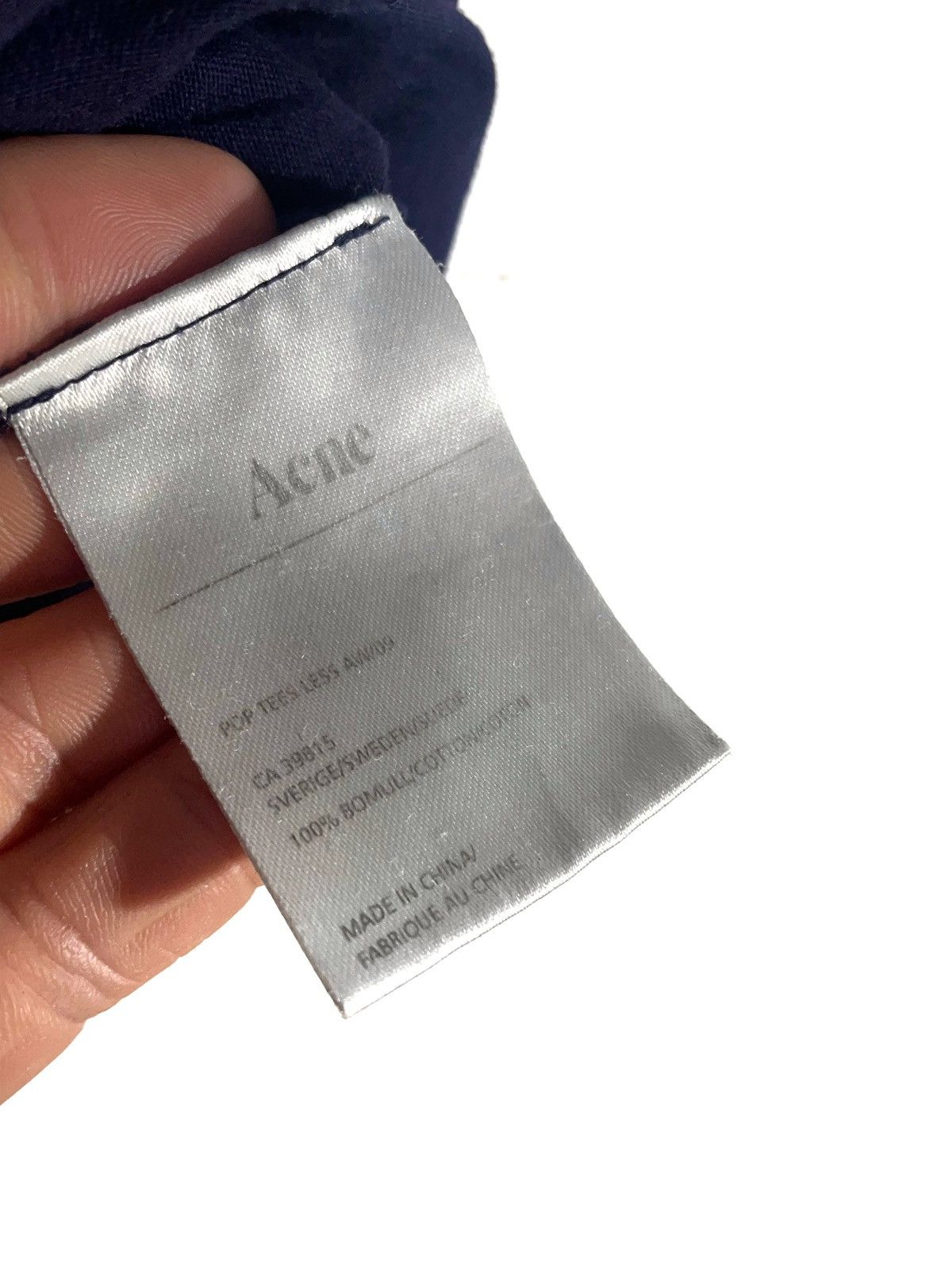 Acne Studios × Designer Acne Basic Pop Tees Less Men Size S Dark Blue Color Cotton Size US S / EU 44-46 / 1 - 5 Thumbnail