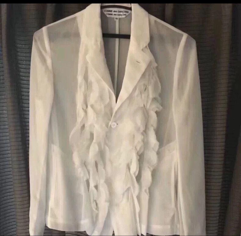 Other Comme Des Garcons White Lace Shirt Size XS / US 0-2 / IT 36-38 - 3 Thumbnail