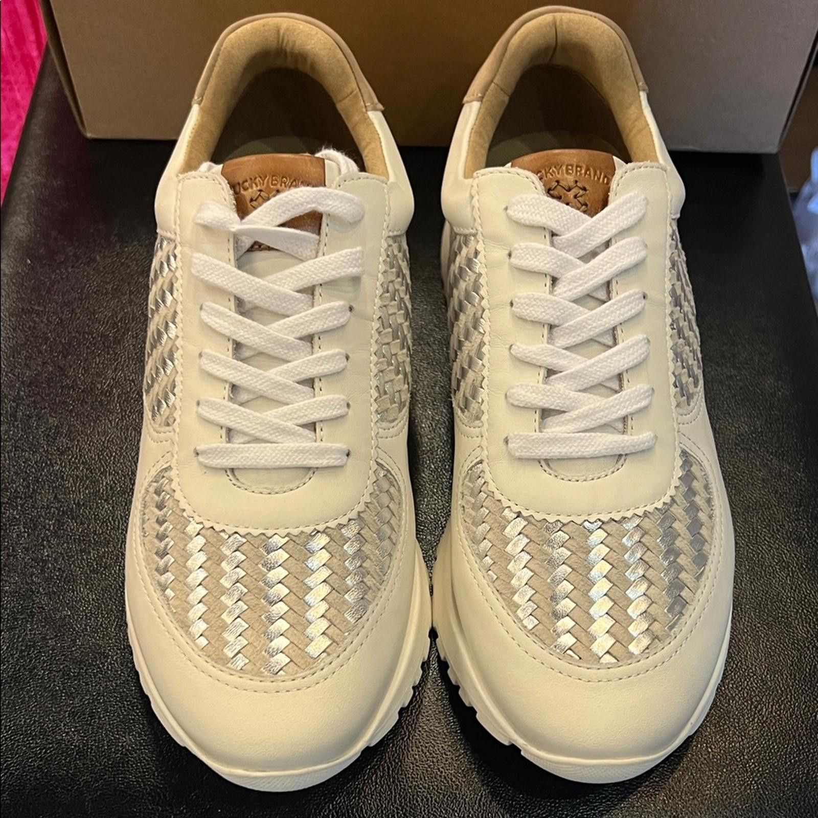 Lucky Brand Lucky Brand White and Gray Woven Sneakers Size US 9 / IT 39 - 3 Thumbnail