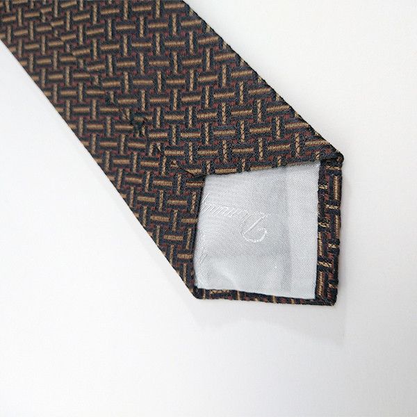 Other VTG 1980s Dominique France Tie Necktie Geometric 100% Silk Size ONE SIZE - 6 Thumbnail