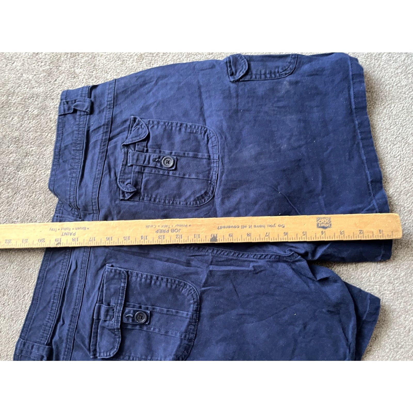 Charter Club Charter Club Women's Navy Cotton Twill Cargo Shorts 7" Inseam Stretch Sz 16 VGUC Size 38" / US 16 / IT 52 - 4 Thumbnail