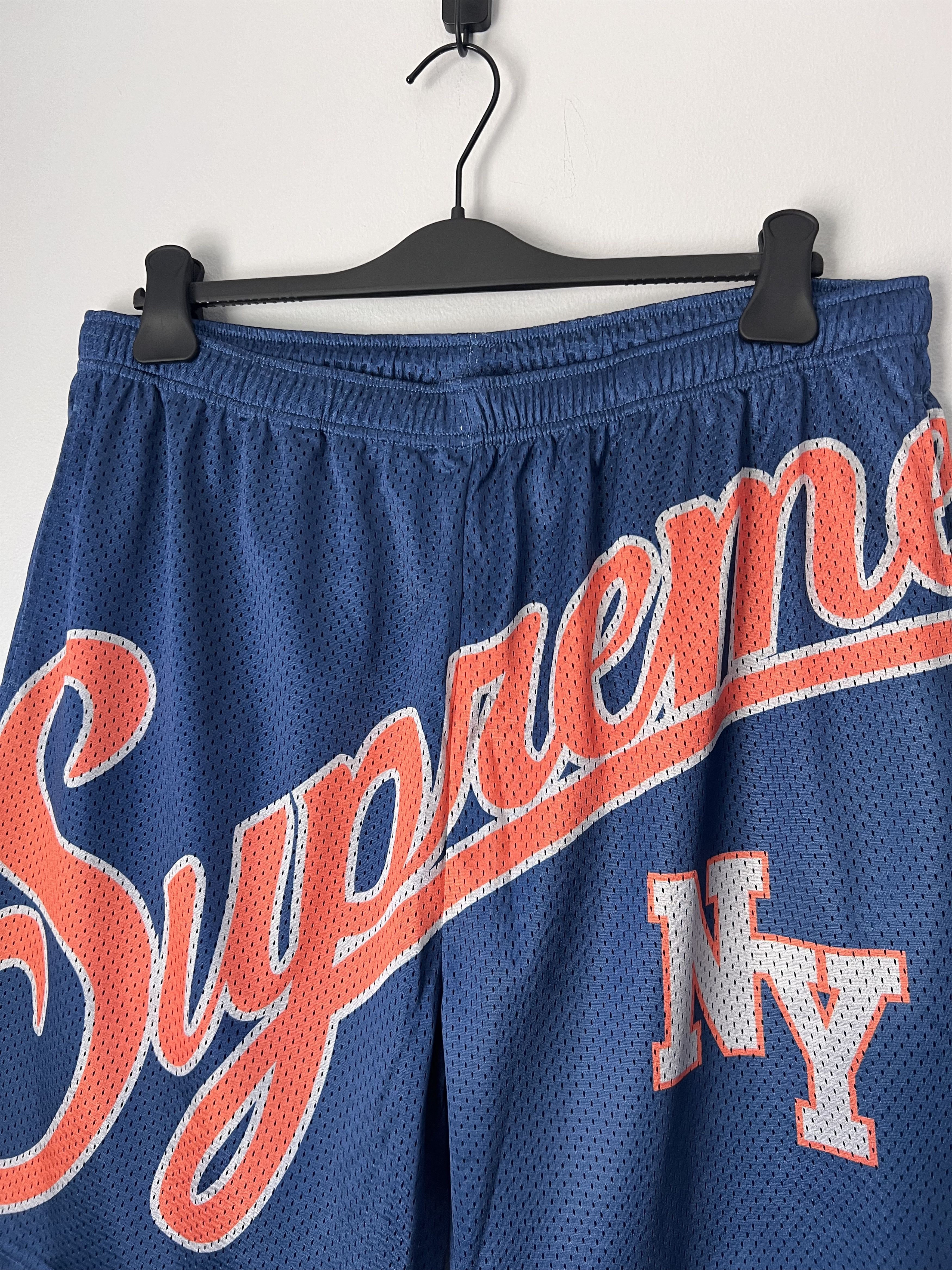 Supreme Supreme Big Script Mesh Shorts in Navy Size US 34 / EU 50 - 2 Thumbnail