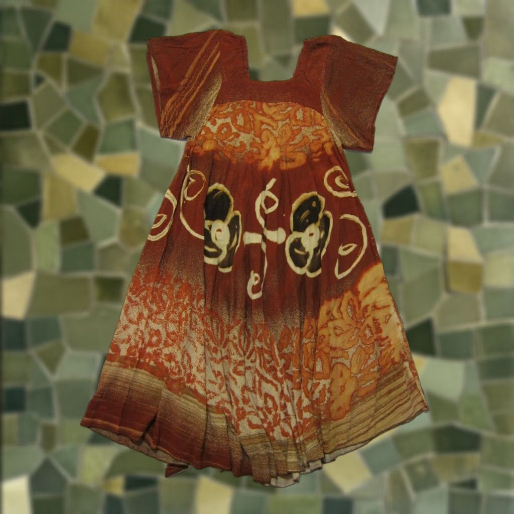 Vintage **Rossy Indonesia Batik Floral Maxi Kaftan Dress Women Size M Brown** User: Rossy Indonesia Batik Floral Maxi Kaftan Dress Women Size M Brown Size M / US 6-8 / IT 42-44 - 1 Thumbnail