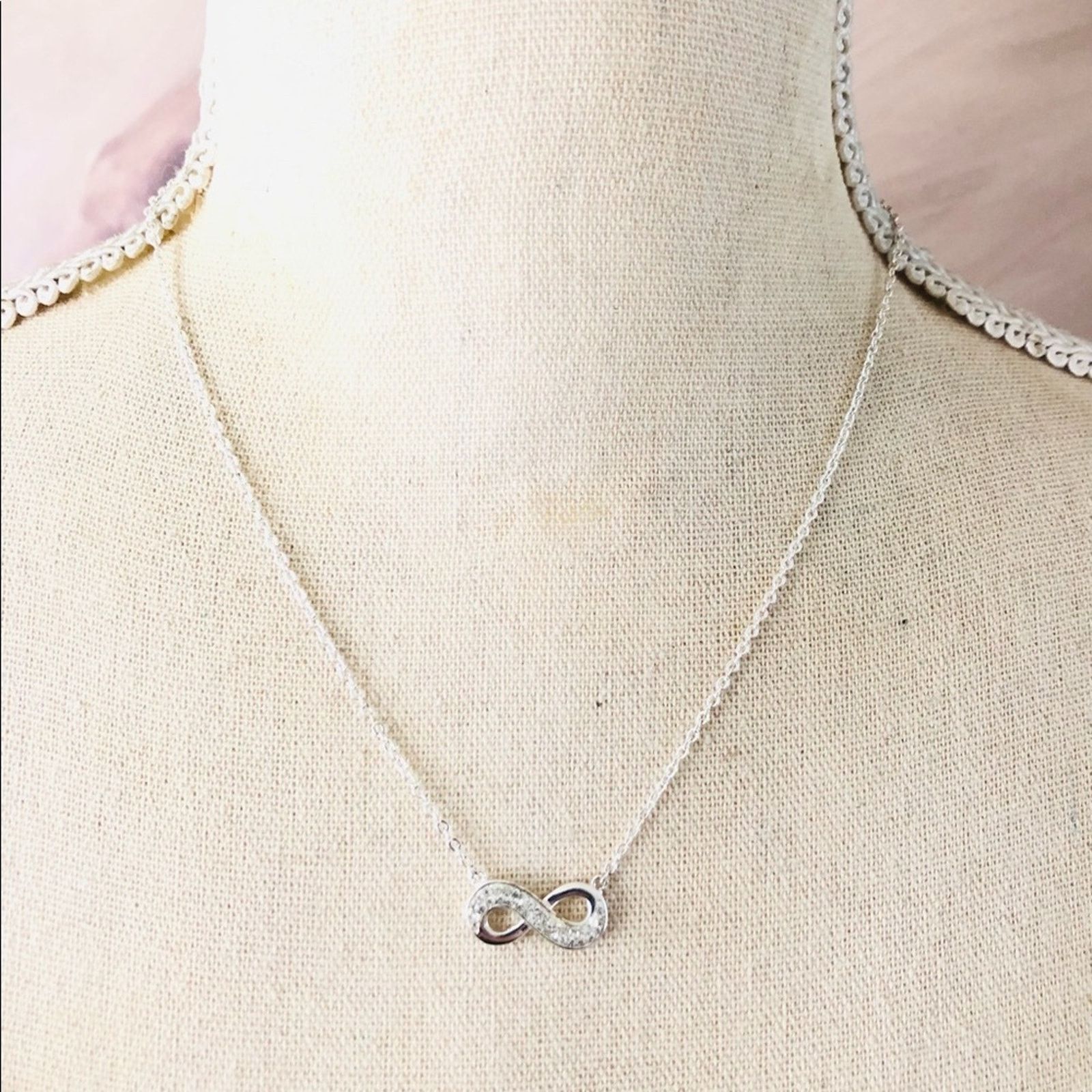 Jewelry Sparkle rhinestone infinity symbol pendant on chain necklace Size ONE SIZE - 1 Thumbnail