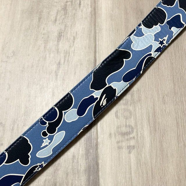 Bape BAPE LOGO Gold Buckle leather belt STA CAMO blue APE NIGO Size ONE SIZE - 4 Thumbnail