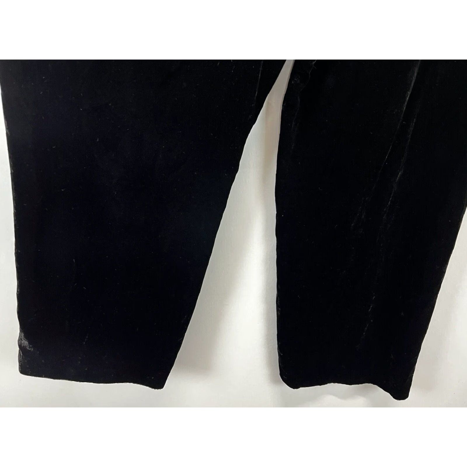 Coldwater Creek VINTAGE Coldwater Creek Velvet Pants Womens Back Zip Flat Front Taper Leg 14 Black GUC Dress Pants Womens Size 36" / US 14 / IT 50 - 5 Thumbnail