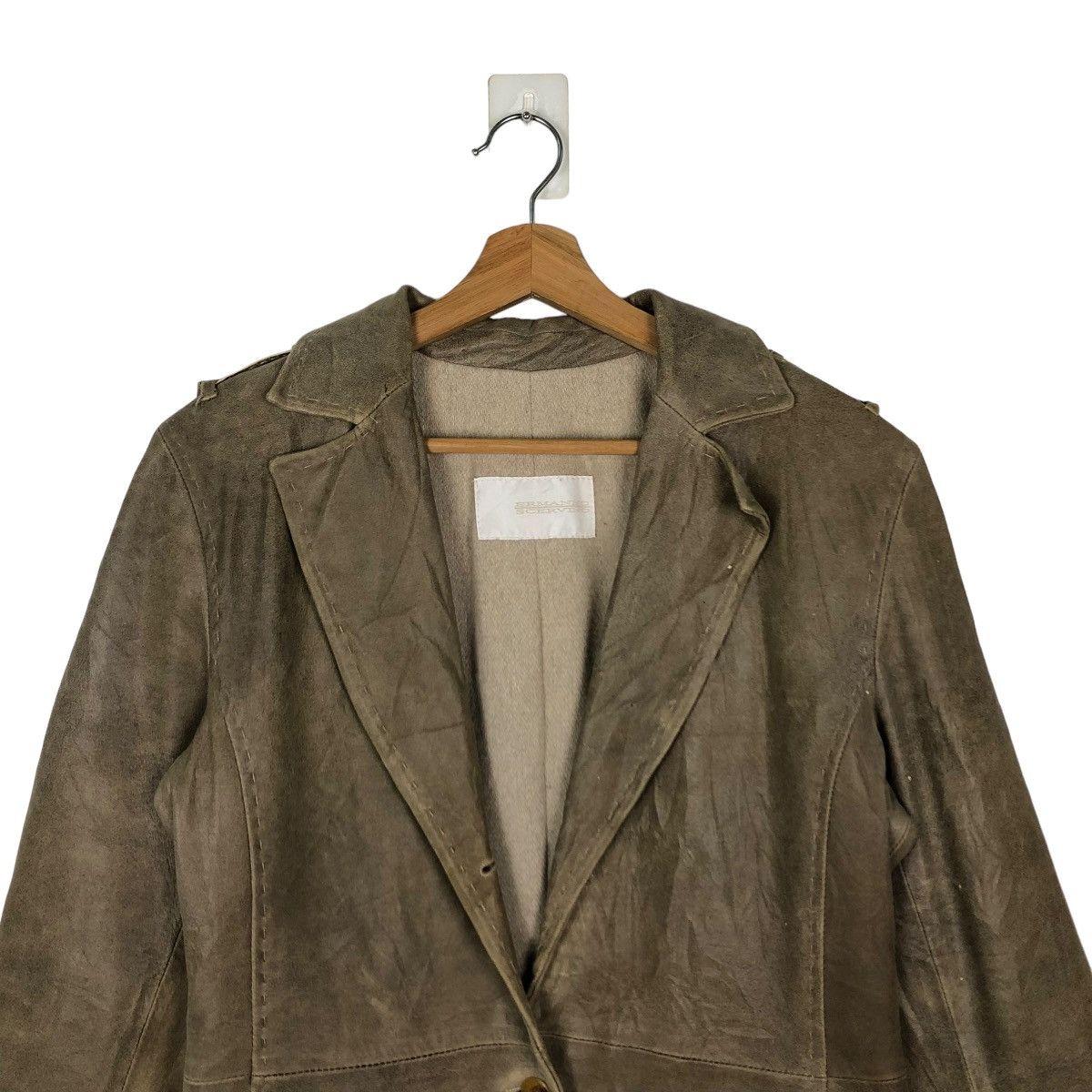 Japanese Brand 🔥VINTAGE BIKER LEATHER JACKET ERMANNO SCERVINO ISSEY MIYAKE Size US S / EU 44-46 / 1 - 2 Thumbnail