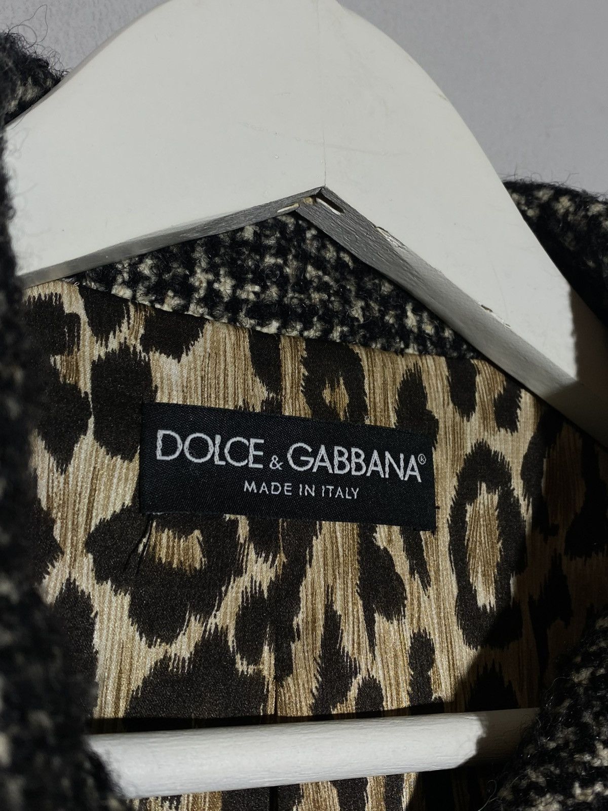 Dolce & Gabbana Dolce Gabbana Vintage Tweed Wool Mohair Coat Leopard Lining Size L / US 10 / IT 46 - 10 Thumbnail