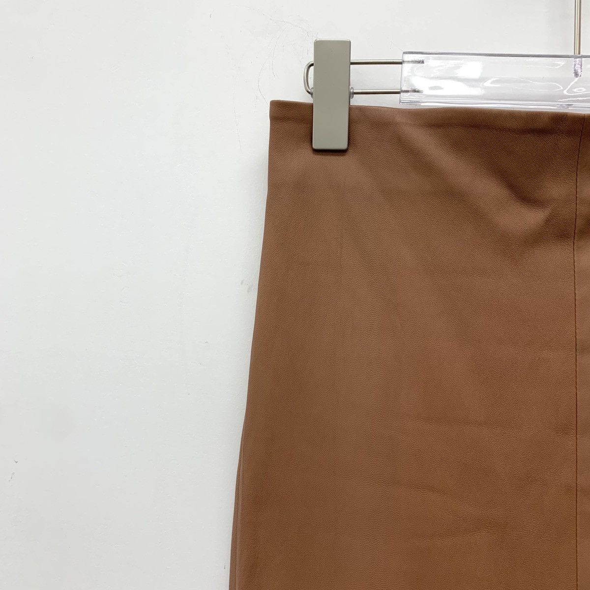 Brunello Cucinelli Brunello Cucinelli Brown Leather Casual Skirt K26WX Size 27" / US 4 / IT 40 - 3 Thumbnail