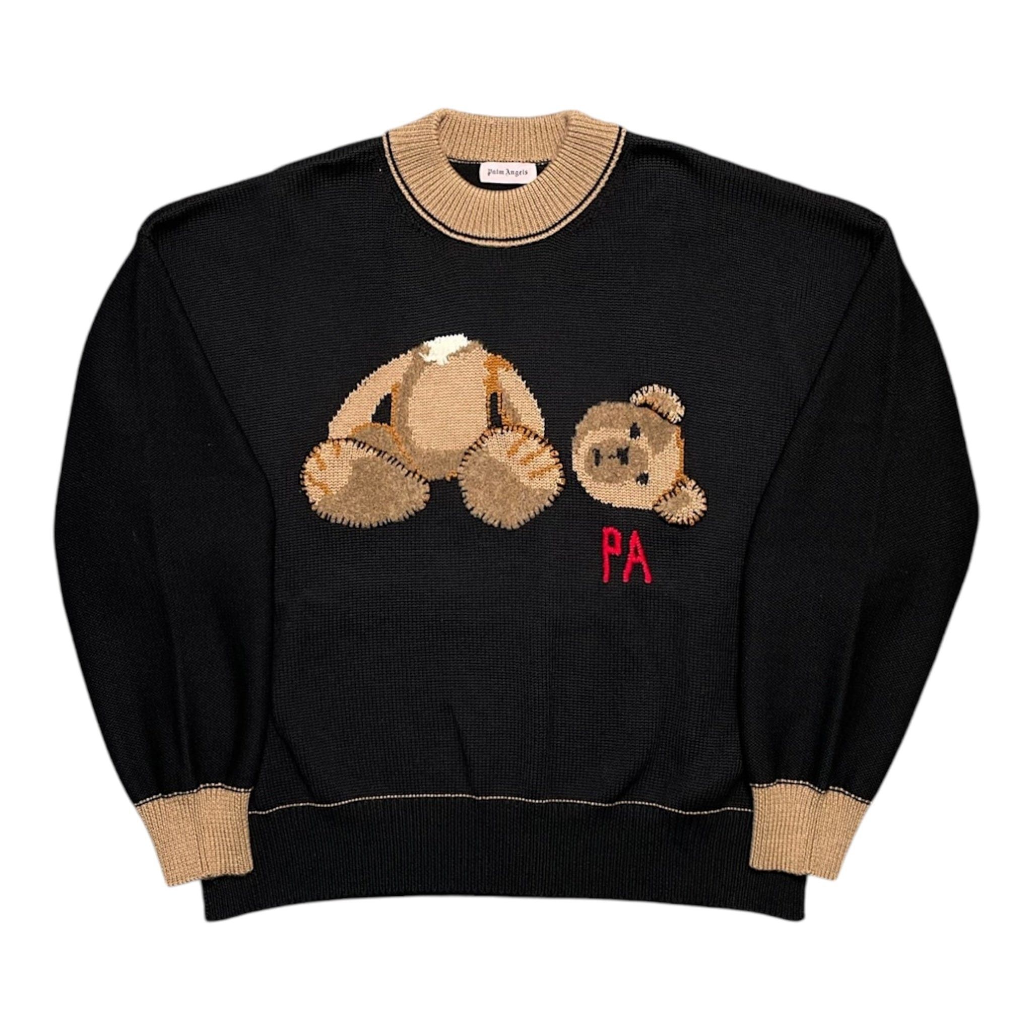 Palm Angels Teddy Bear Wool Sweater Black Size US S / EU 44-46 / 1 - 1 Thumbnail