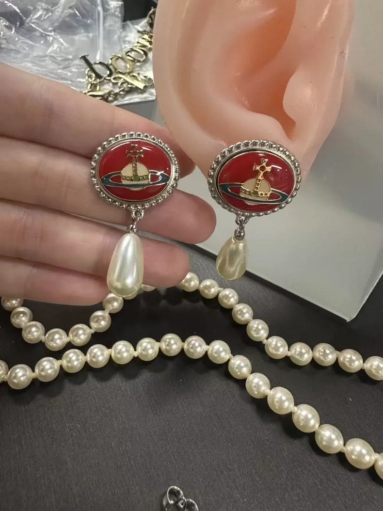 Vivienne Westwood Vivienne Westwood Saturn enamel pearl earring Size ONE SIZE - 2 Thumbnail