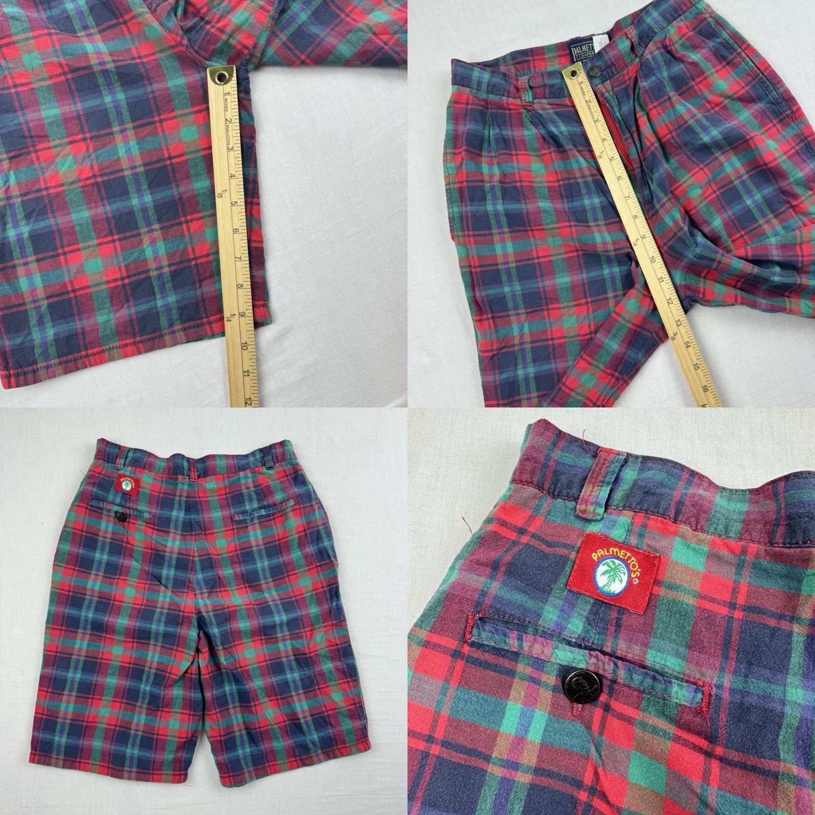 Vintage VINTAGE Palmetto’s Loafers Palmettos Loafers Golf Shorts Womens 7 Red Plaid Sports Casual 70s Talon Shirt Size 28" / US 6 / IT 42 - 8 Thumbnail
