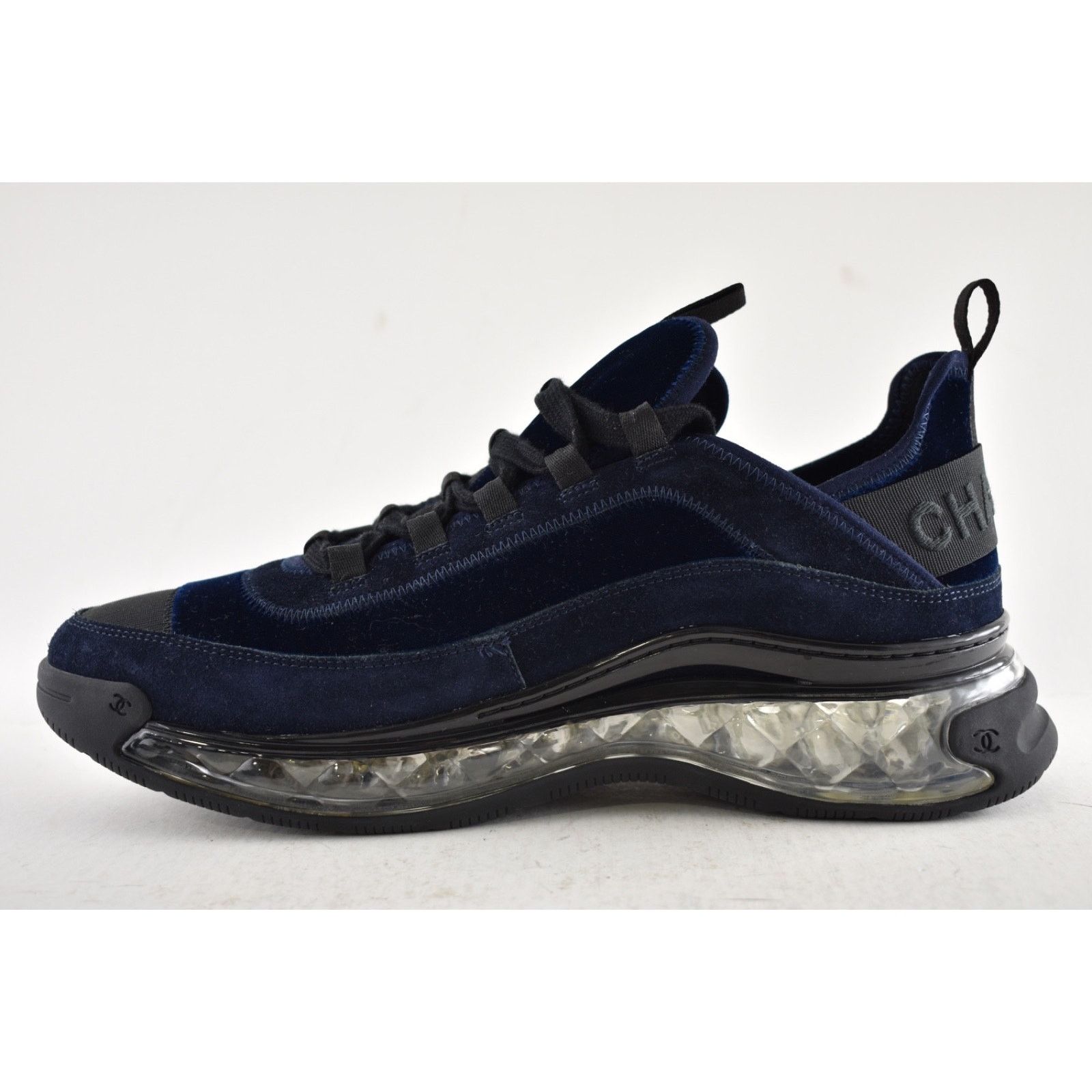 Chanel Chanel 20A Mens Blue Velvet Black CC Trainer Sneaker 44 11 Size US 11 / EU 44 - 9 Thumbnail