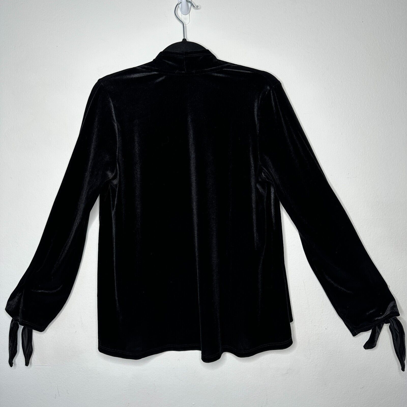 Other Jet Black Velvet Waterfall Open Cardigan Long Sleeve Ties M Size M / US 6-8 / IT 42-44 - 9 Thumbnail