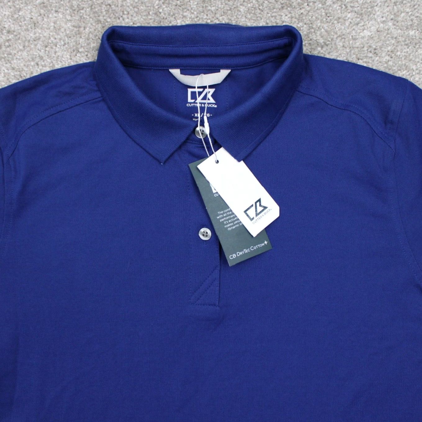 Cutter & Buck Cutter & Buck Polo Shirt Womens XL Blue NWT CB DryTec Cotton+ S/S Pullover Polo Size XL / US 12-14 / IT 48-50 - 5 Thumbnail