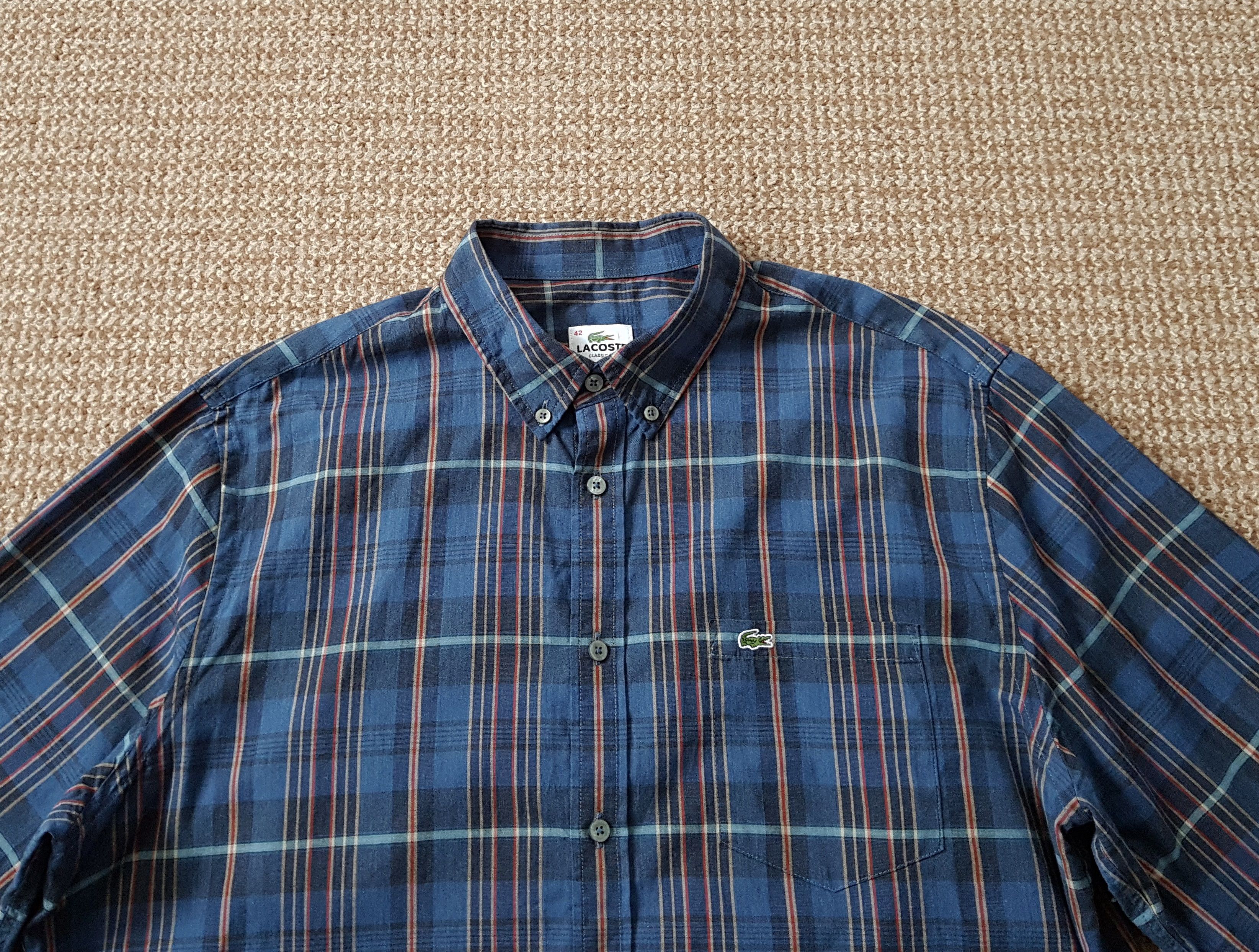 Lacoste Lacoste Button Down Long Sleeve Classic Check Shirt 42 Size US XL / EU 56 / 4 - 3 Thumbnail