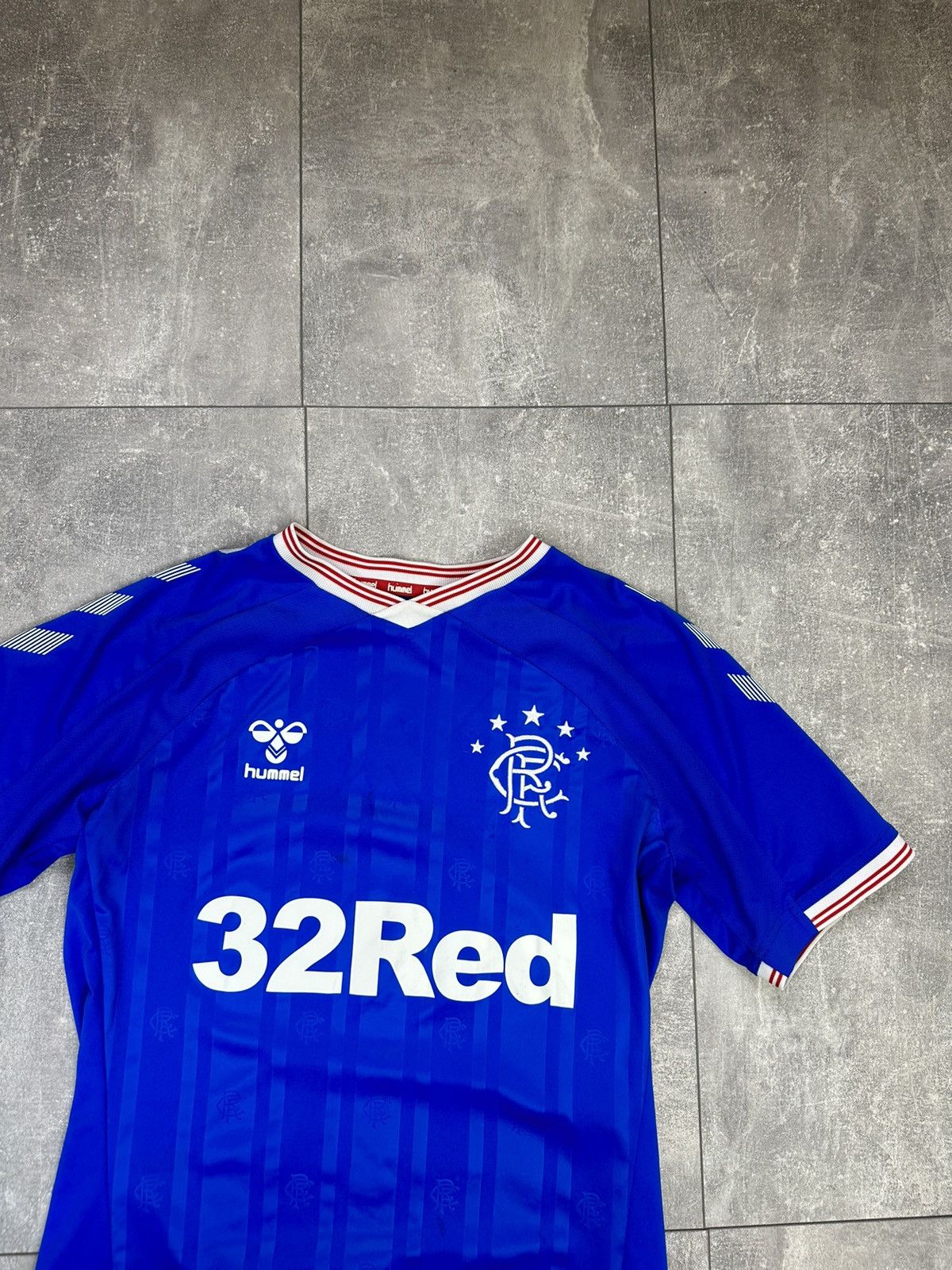 Hummel × Vintage Men’s Hummel Rangers football soccer shit jersey Size US S / EU 44-46 / 1 - 2 Thumbnail