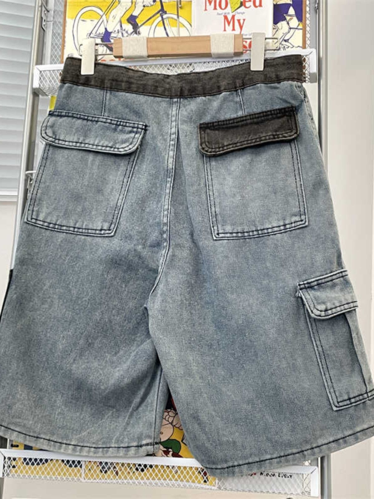 Japanese Brand × Jean Casual patchwork loose wide leg denim shorts Size US 32 / EU 48 - 5 Thumbnail