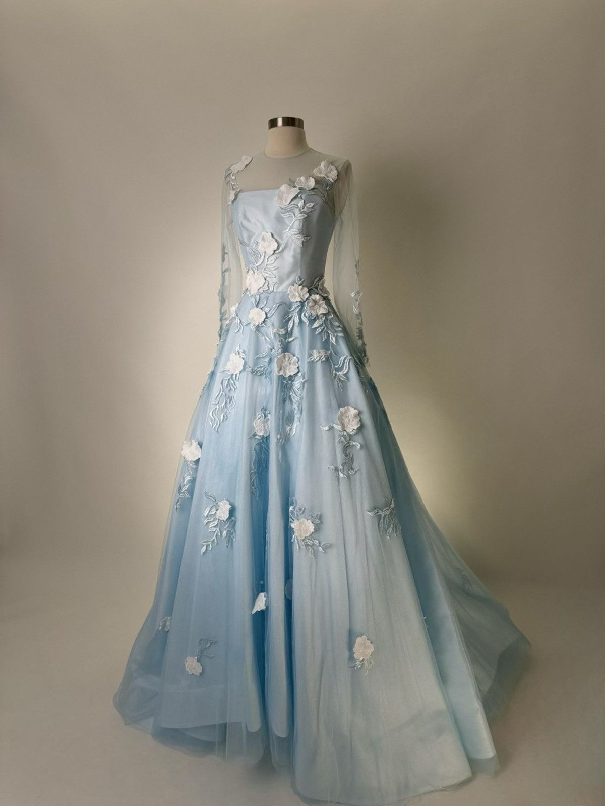Other Brand New US 8 Baby Blue Floral Anna Augusta Dress Size M / US 6-8 / IT 42-44 - 2 Thumbnail
