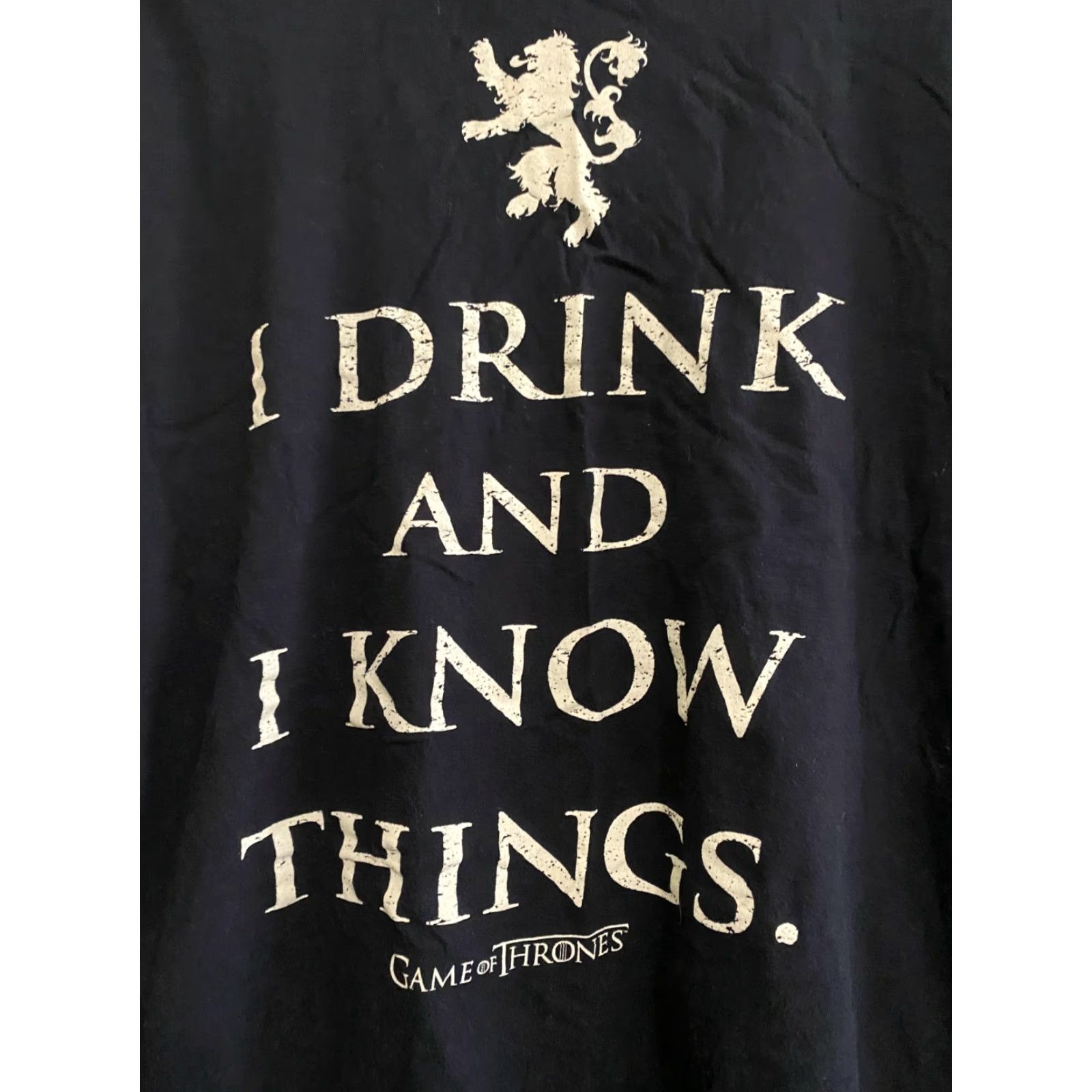 Vintage Game Of Thrones TYRION LANNISTER I DRINK AND I KNOW THINGS T-Shirt XL Size US XL / EU 56 / 4 - 2 Thumbnail