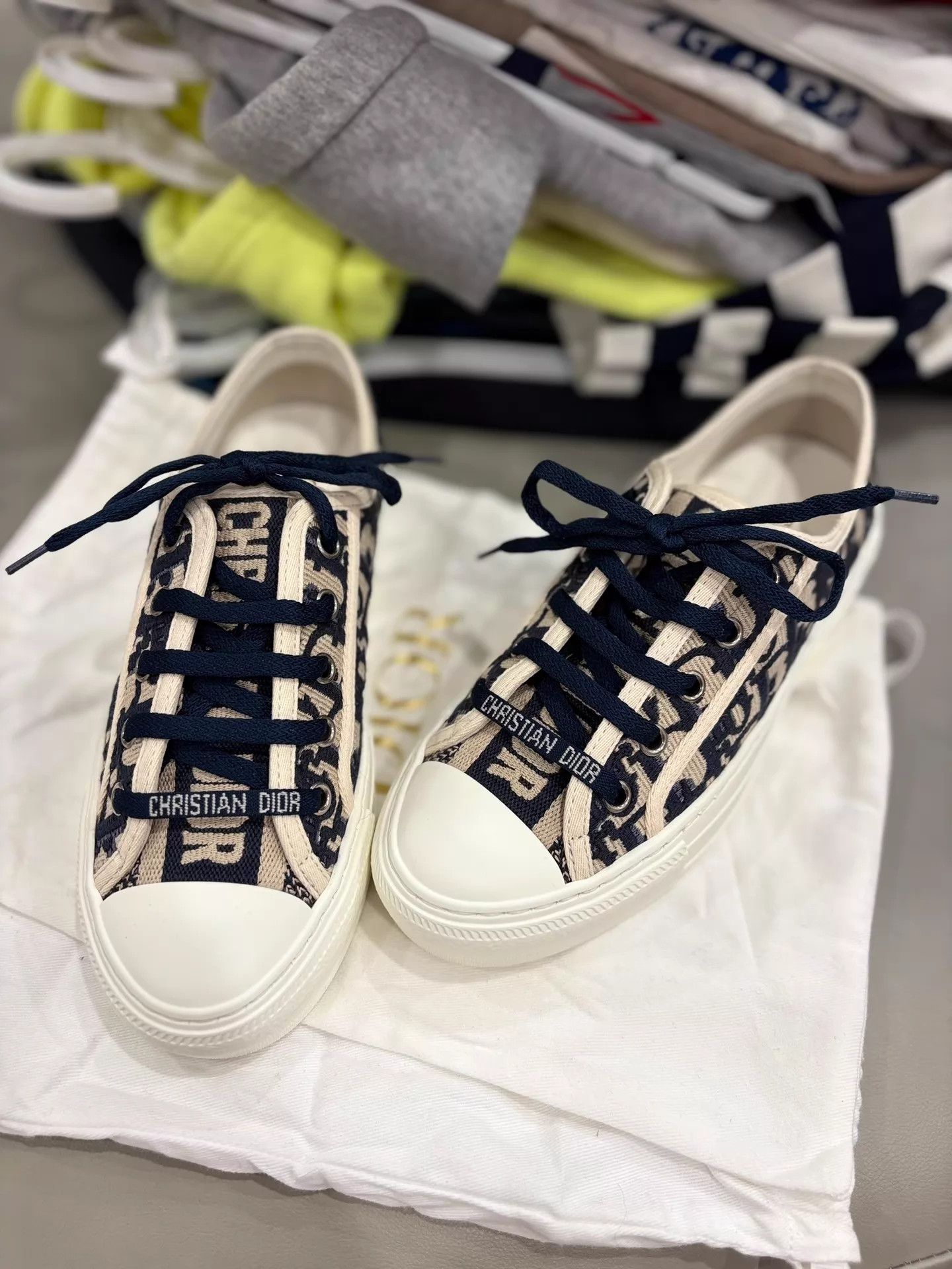 Dior Dior Navy Blue All-Over Logo Embroidered Sneaker 35 Size US 4.5 / IT 34.5 - 1 Thumbnail