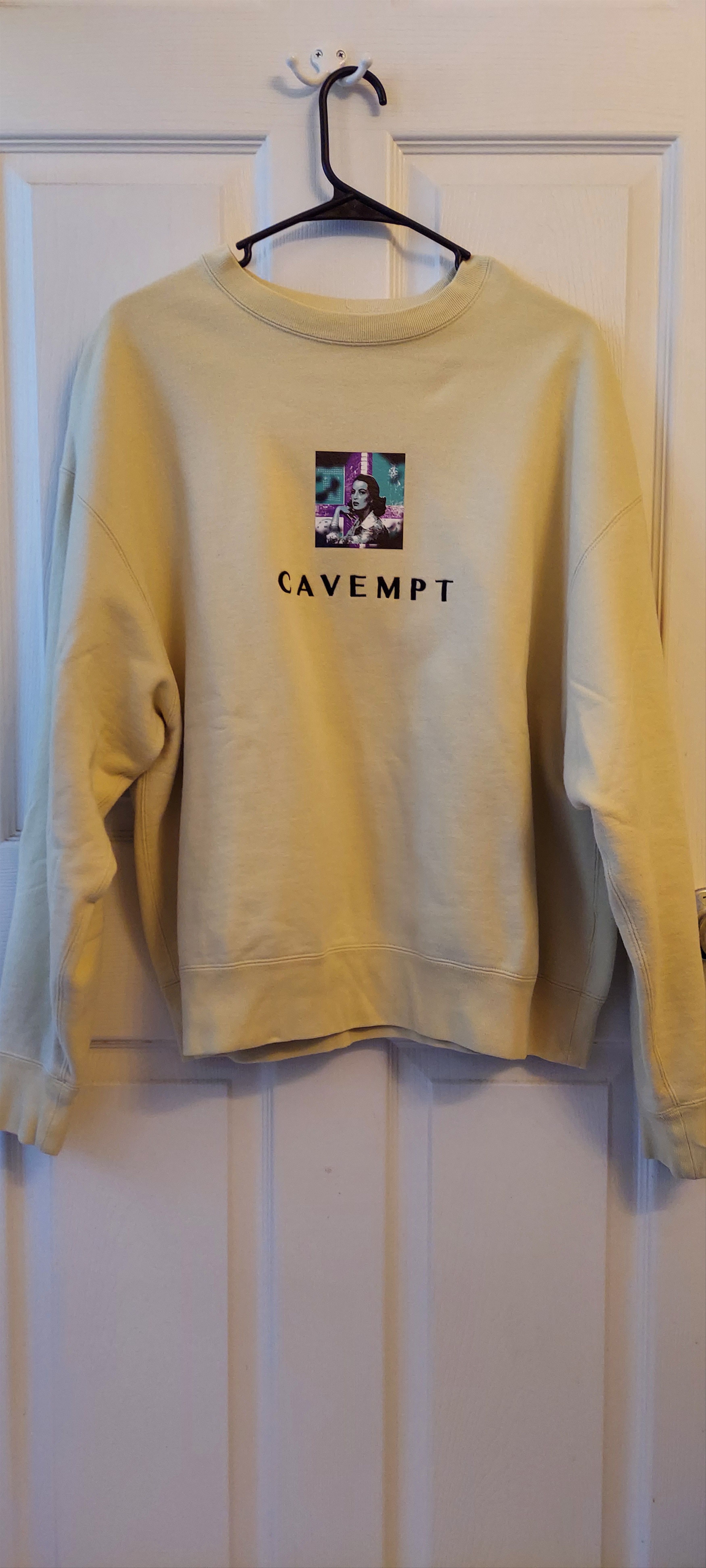 image of Cav Empt Ss17 Crewneck in Pale Yellow, Men's (Size Large)